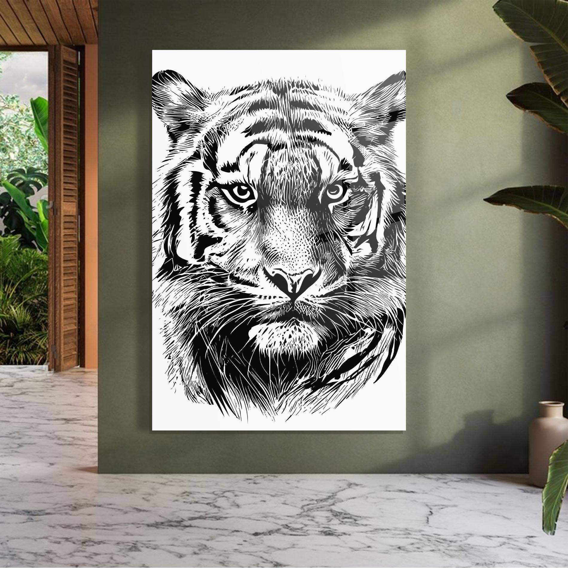 Üvegkép Pretty Tiger Head mockup 7