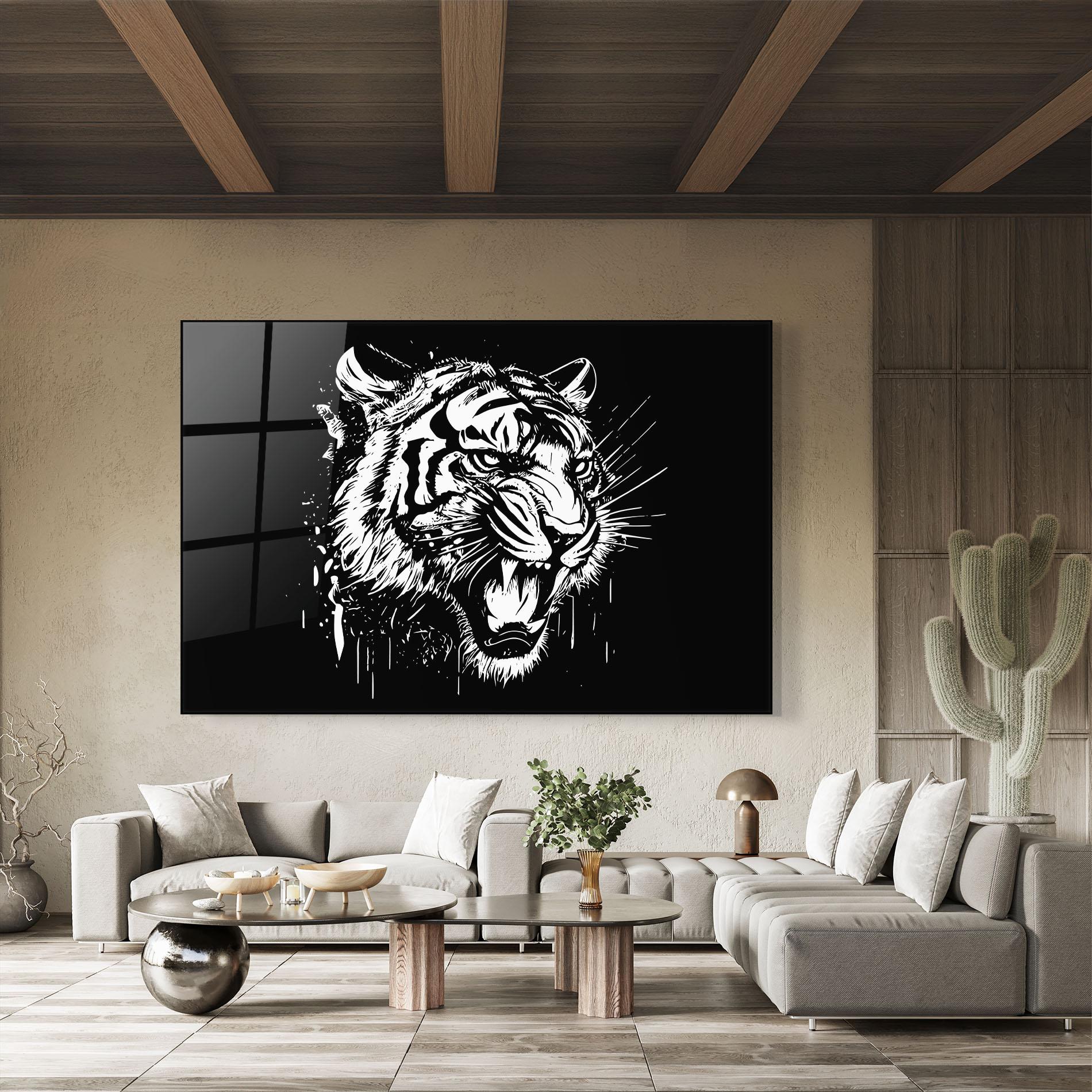 Üvegkép Angry Tiger Head mockup 8