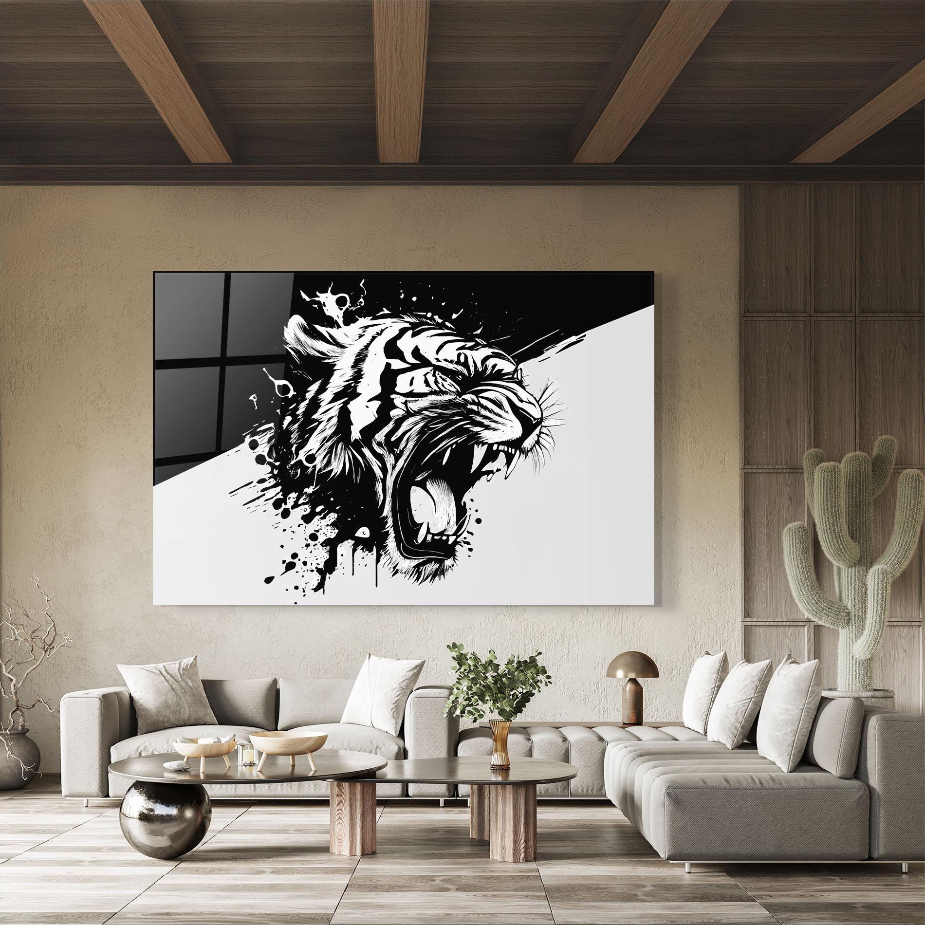 Üvegkép Black Grey Tiger mockup 8