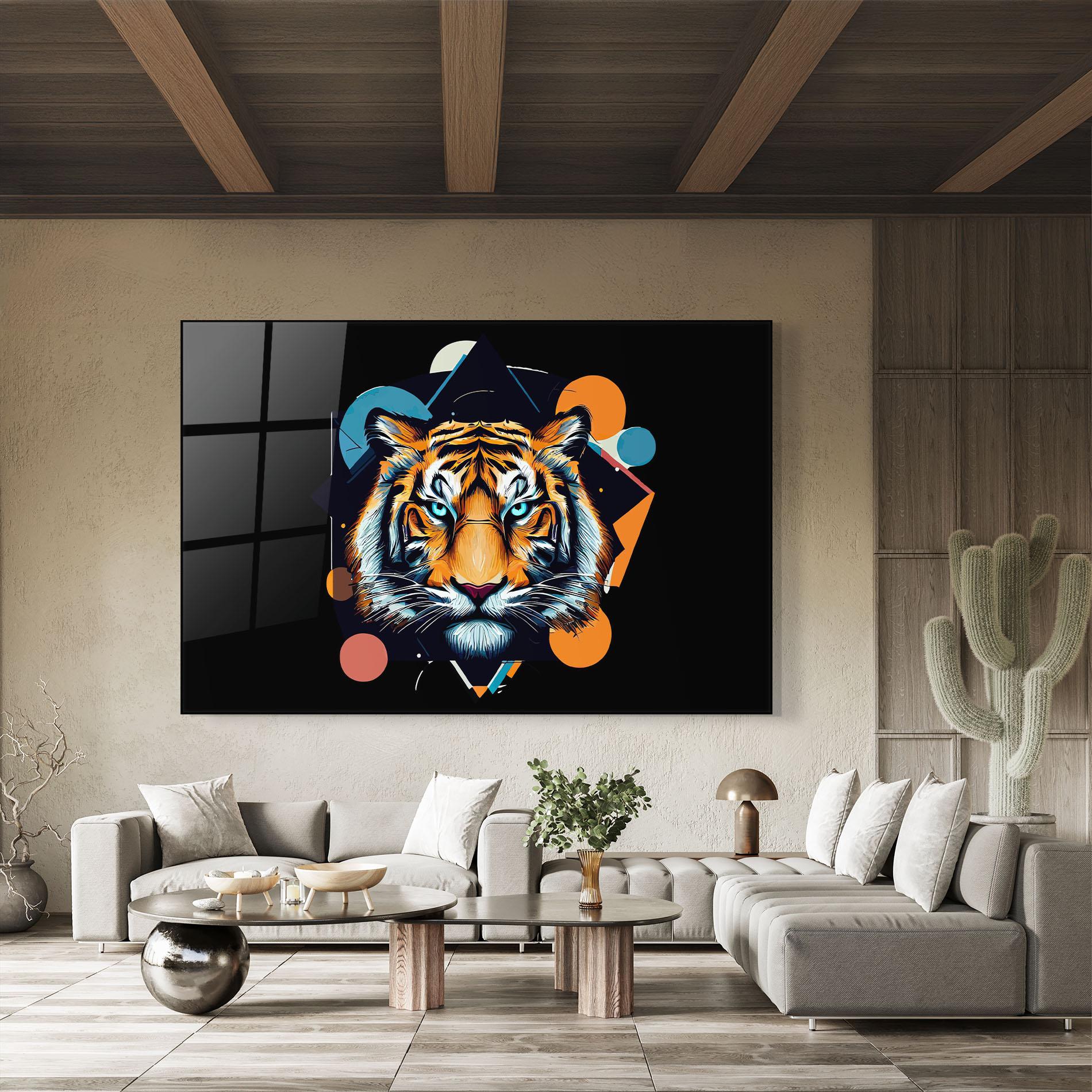 Üvegkép Geometric Tiger mockup 8