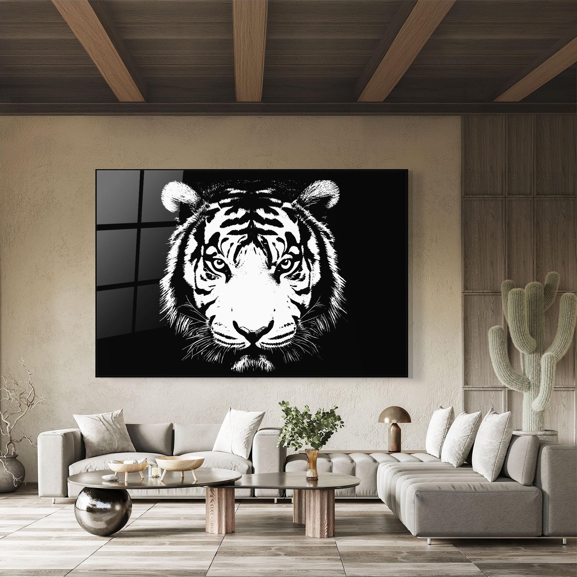 Üvegkép White Head Tiger mockup 8