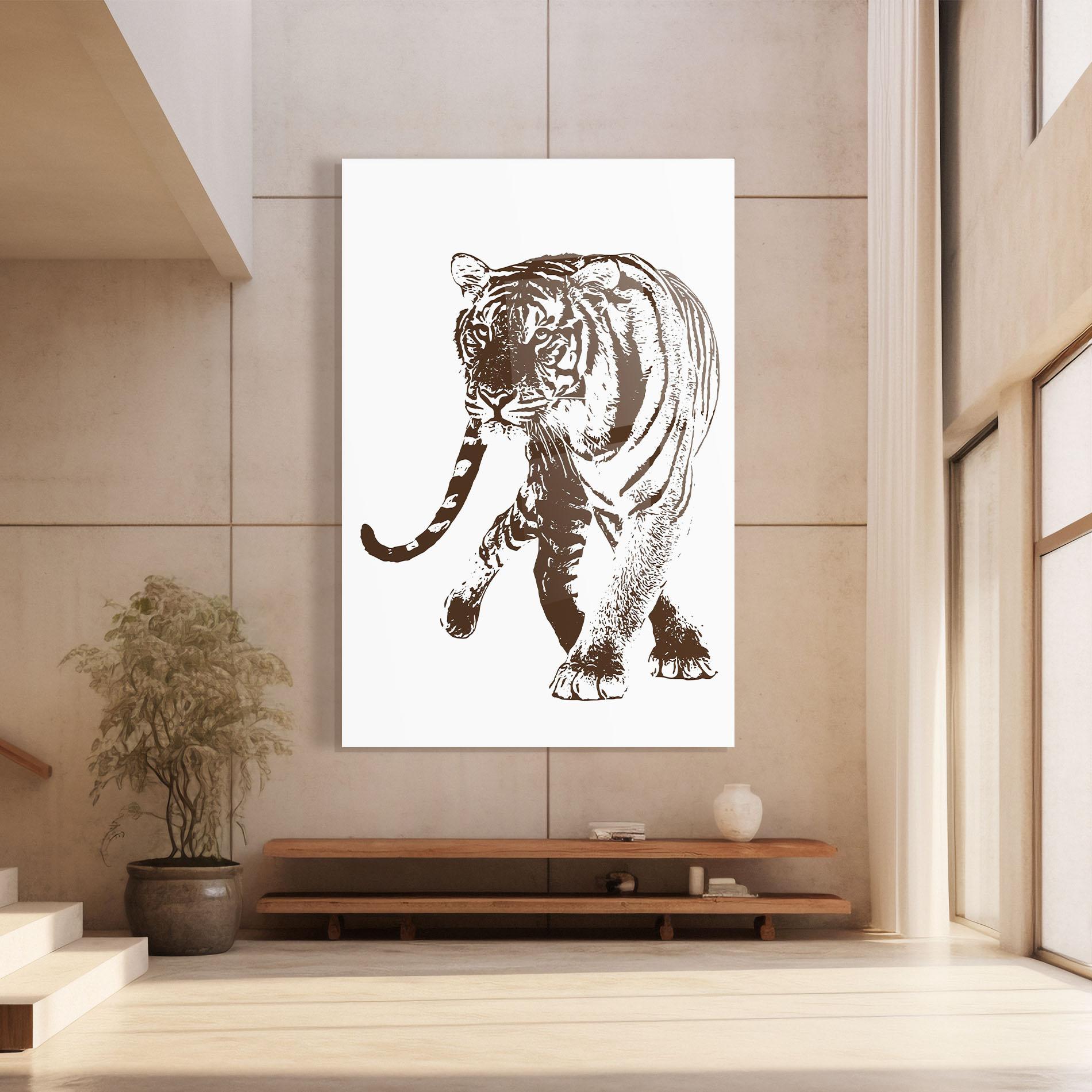Üvegkép Brown Line Tiger mockup 8