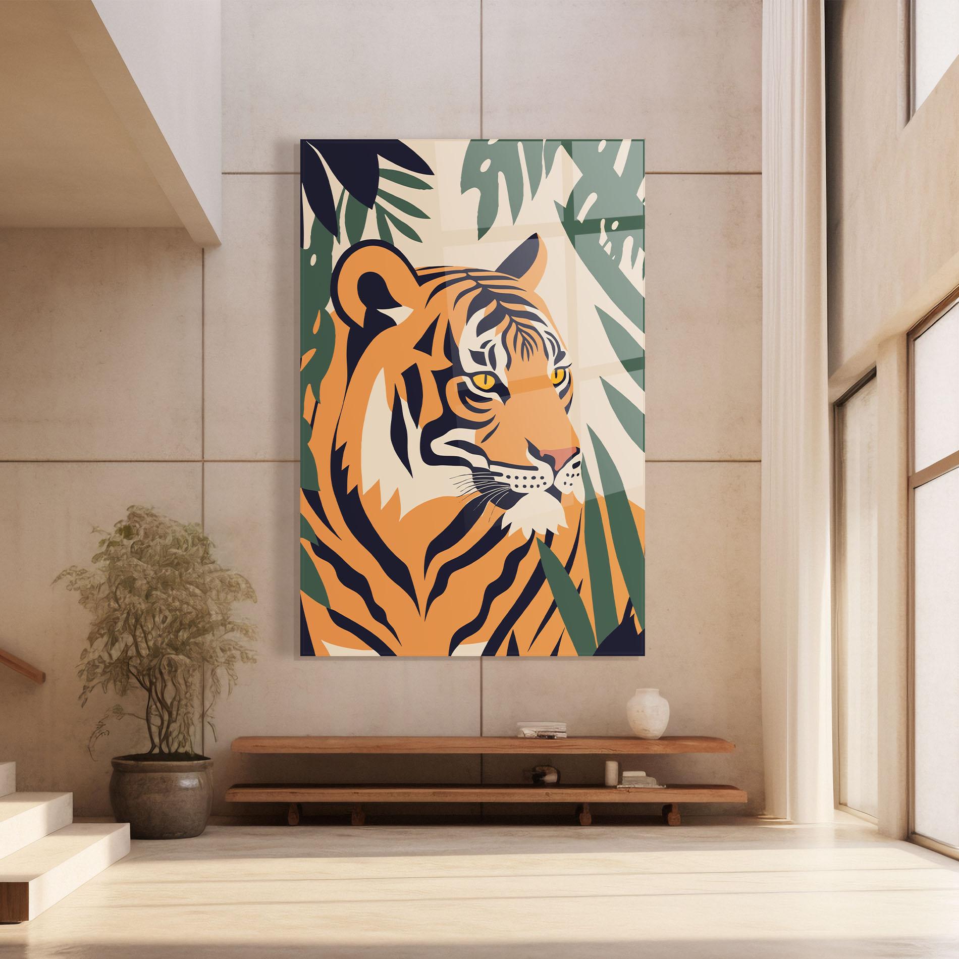 Üvegkép Cartoon Style Tiger mockup 8