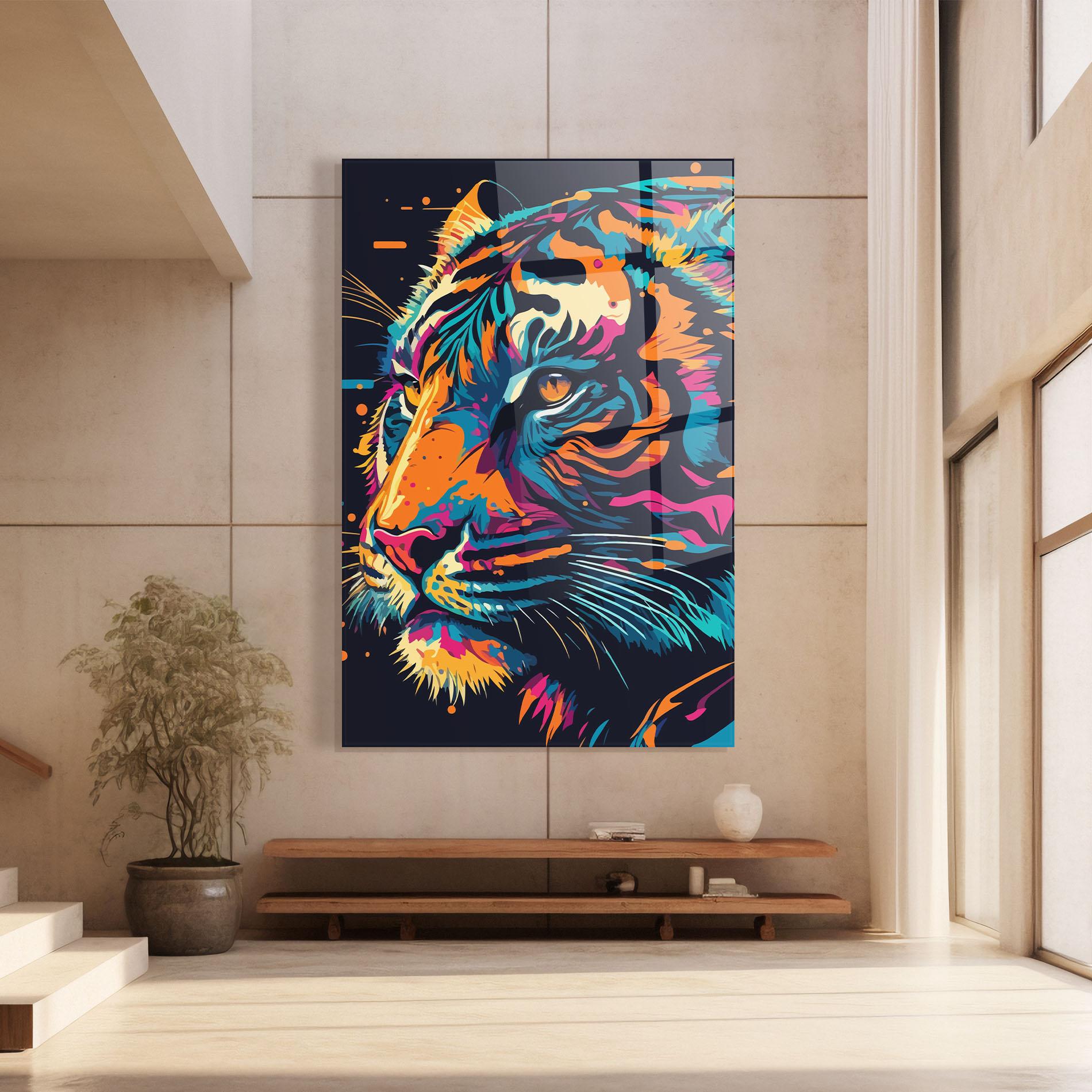 Üvegkép Colorful Tiger mockup 8