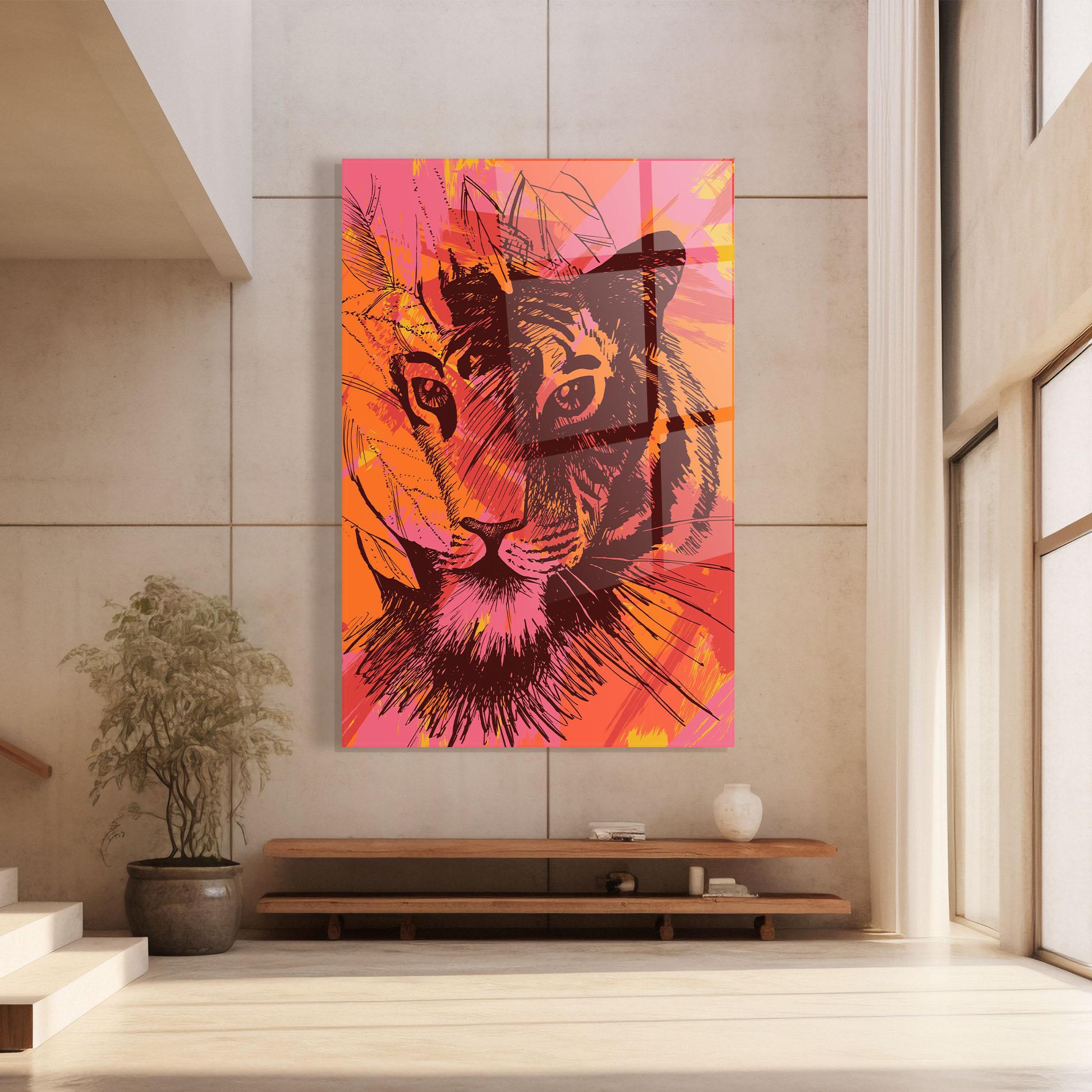 Üvegkép Orange Red Tiger mockup 8