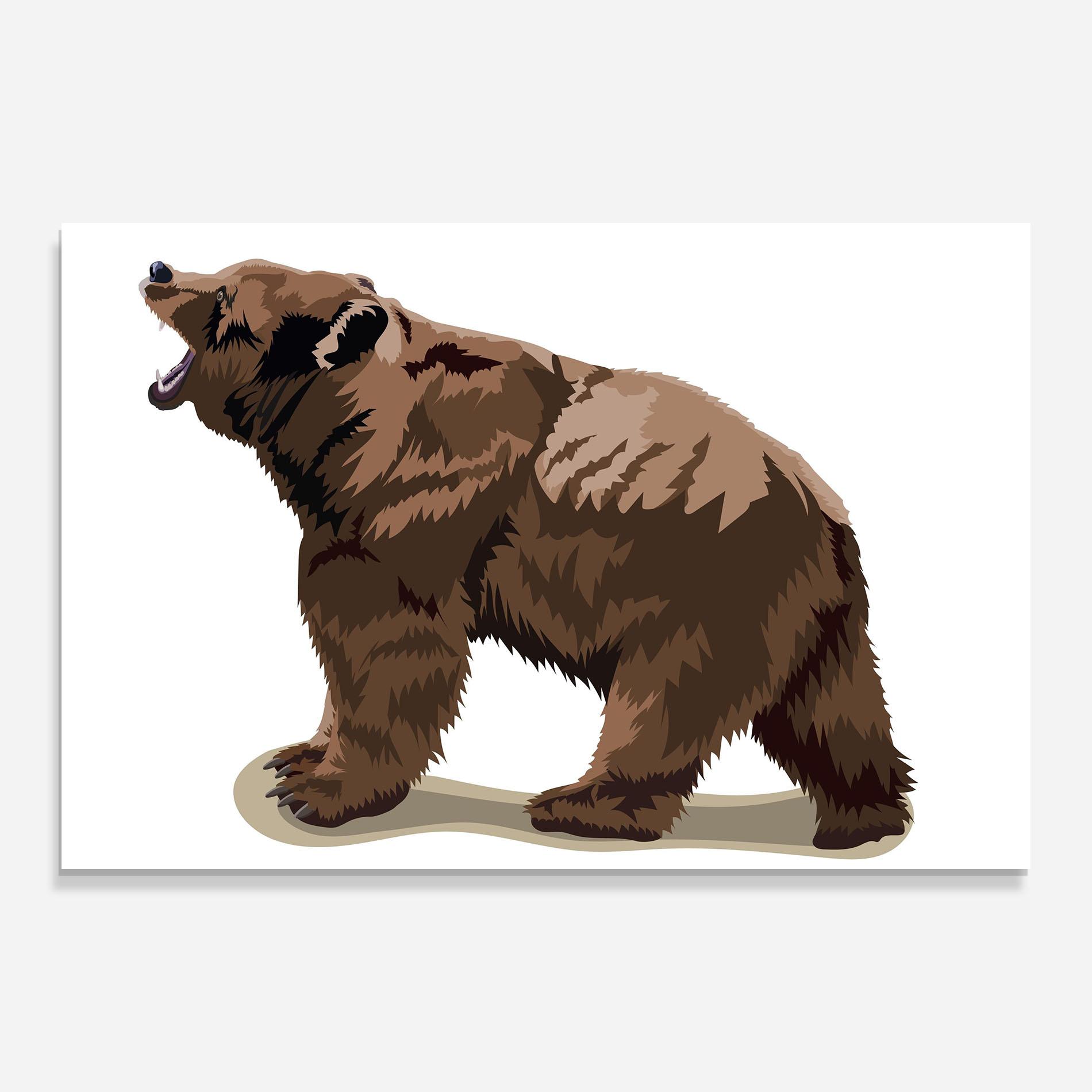 Üvegkép Angry Walking Bear mockup 0