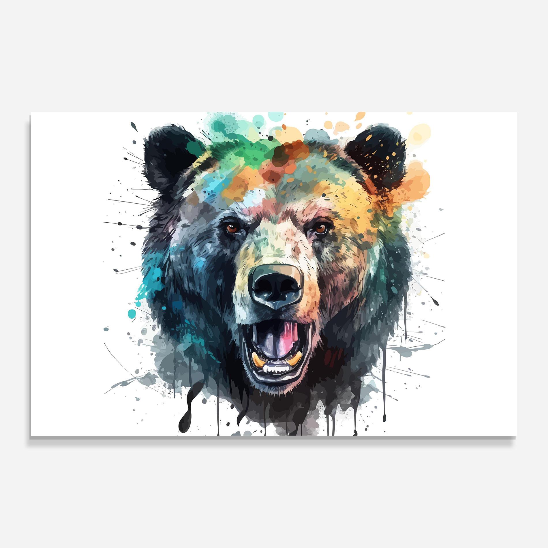 Üvegkép Artistic Bear Head mockup 0