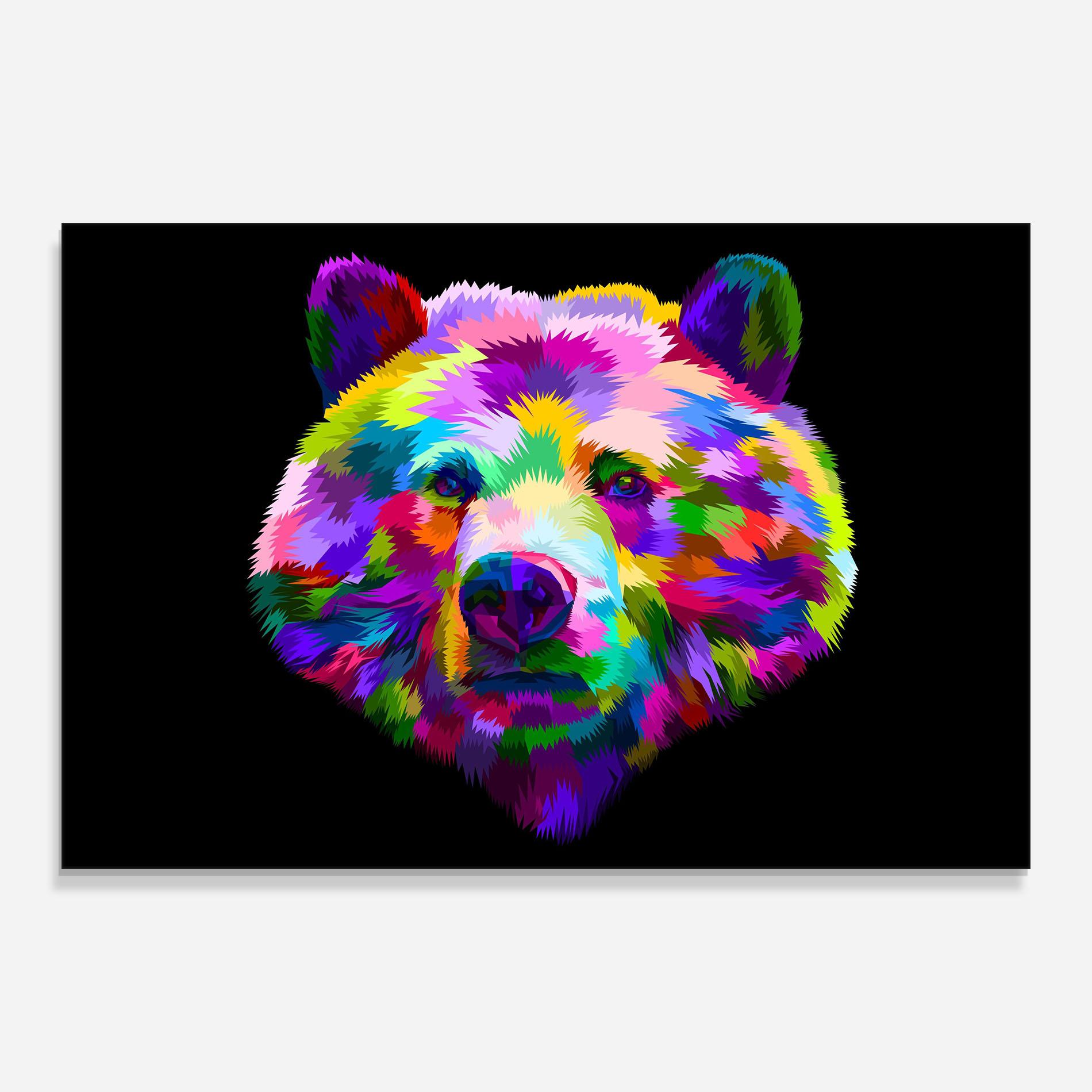 Üvegkép Bear Head Art mockup 0