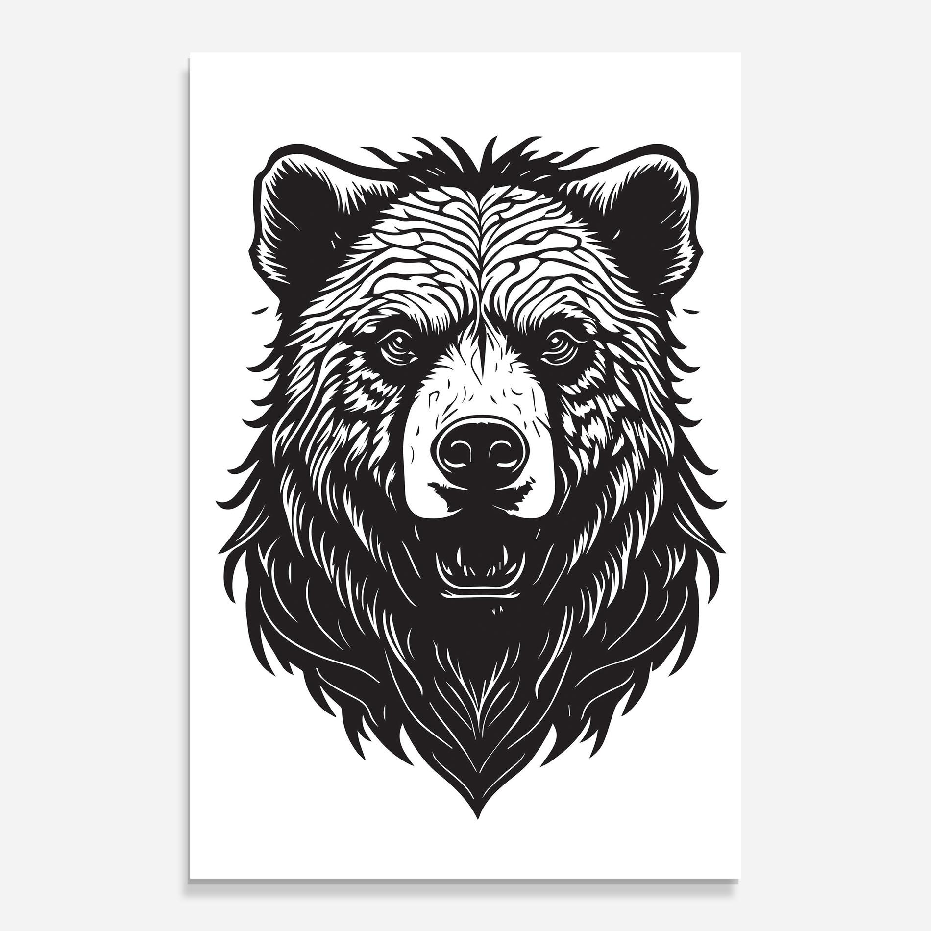 Üvegkép Bear Black Head mockup 0