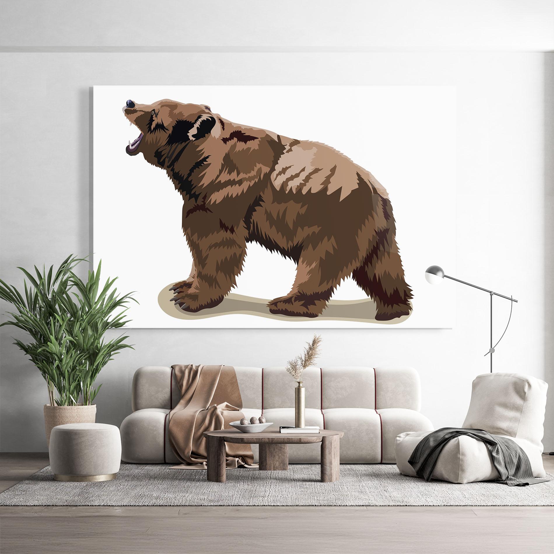 Üvegkép Angry Walking Bear mockup 9