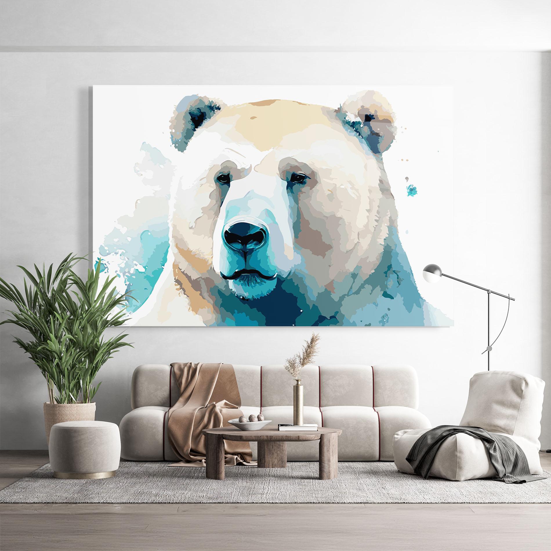 Üvegkép Big Watercolor Bear mockup 9
