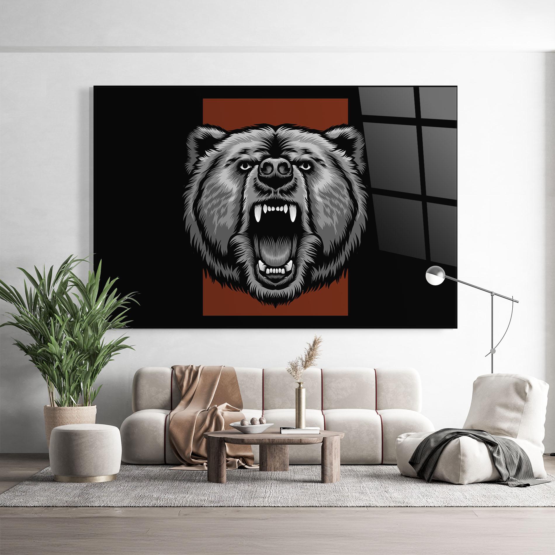 Üvegkép Grey Bear Head mockup 9