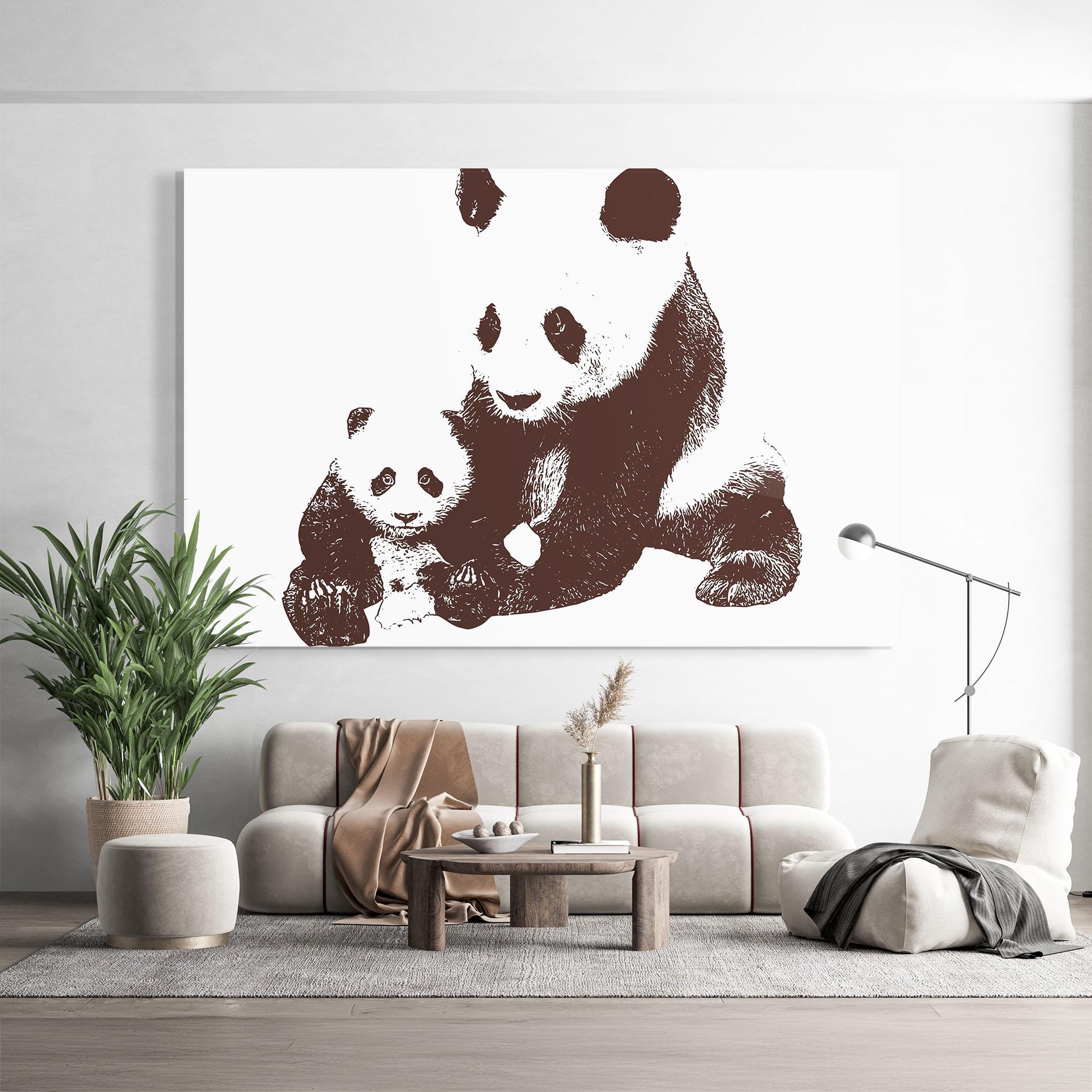 Üvegkép Panda Art Family mockup 9