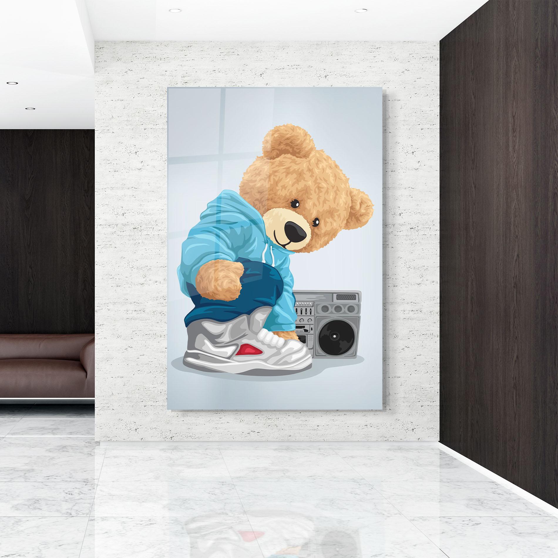 Üvegkép Blue Dressed Bear mockup 9