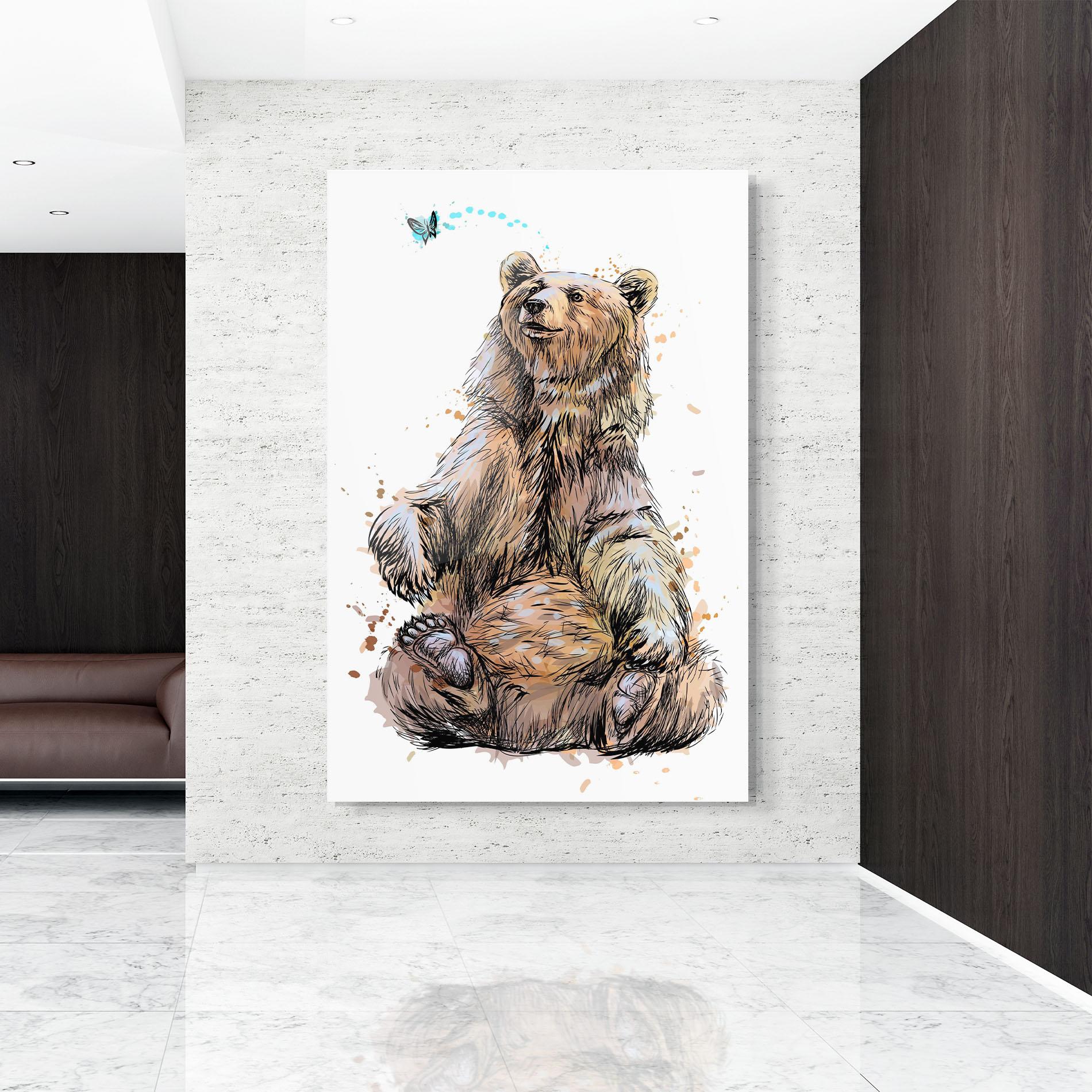 Üvegkép Butterfly Bear mockup 9