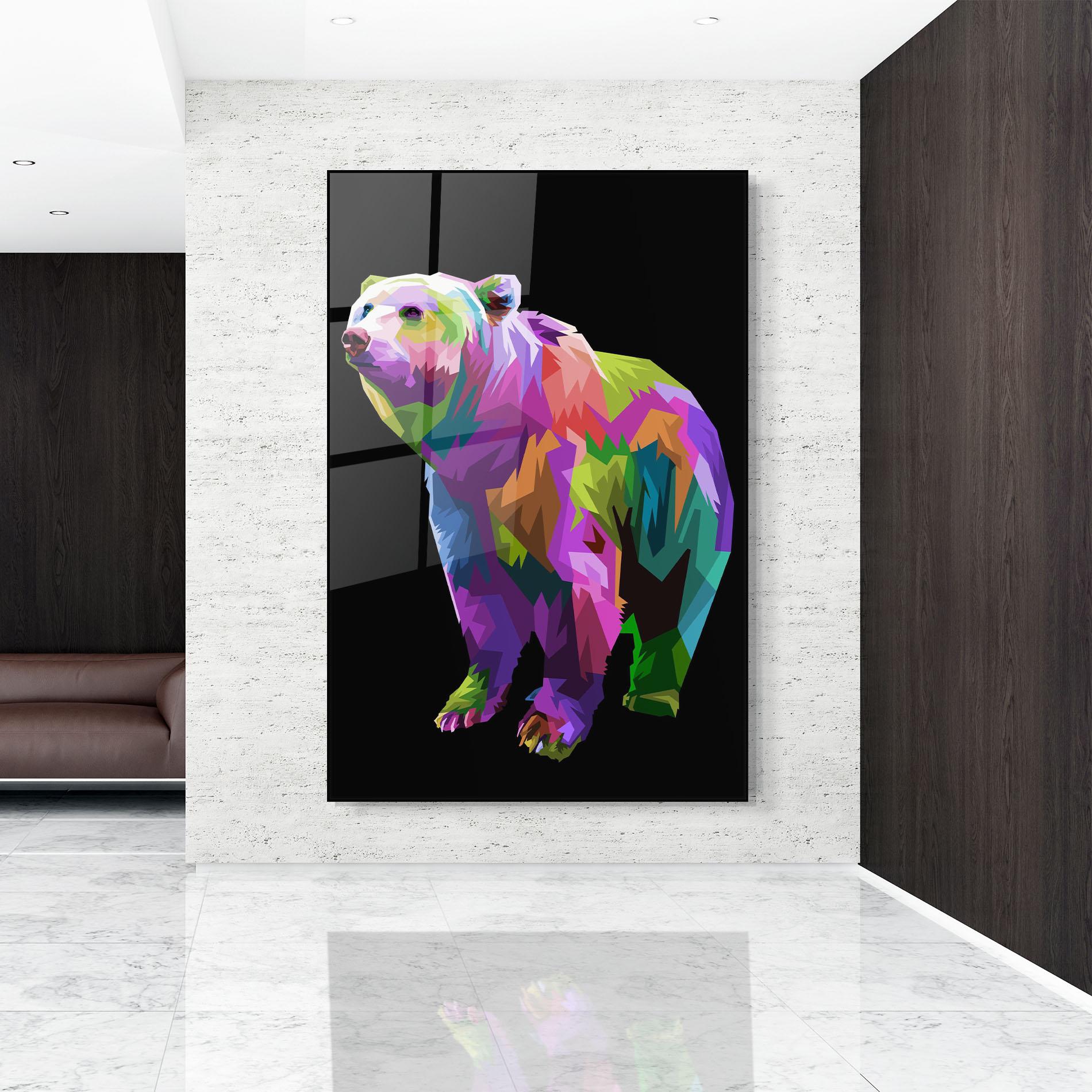 Üvegkép Colorful Icebear mockup 9