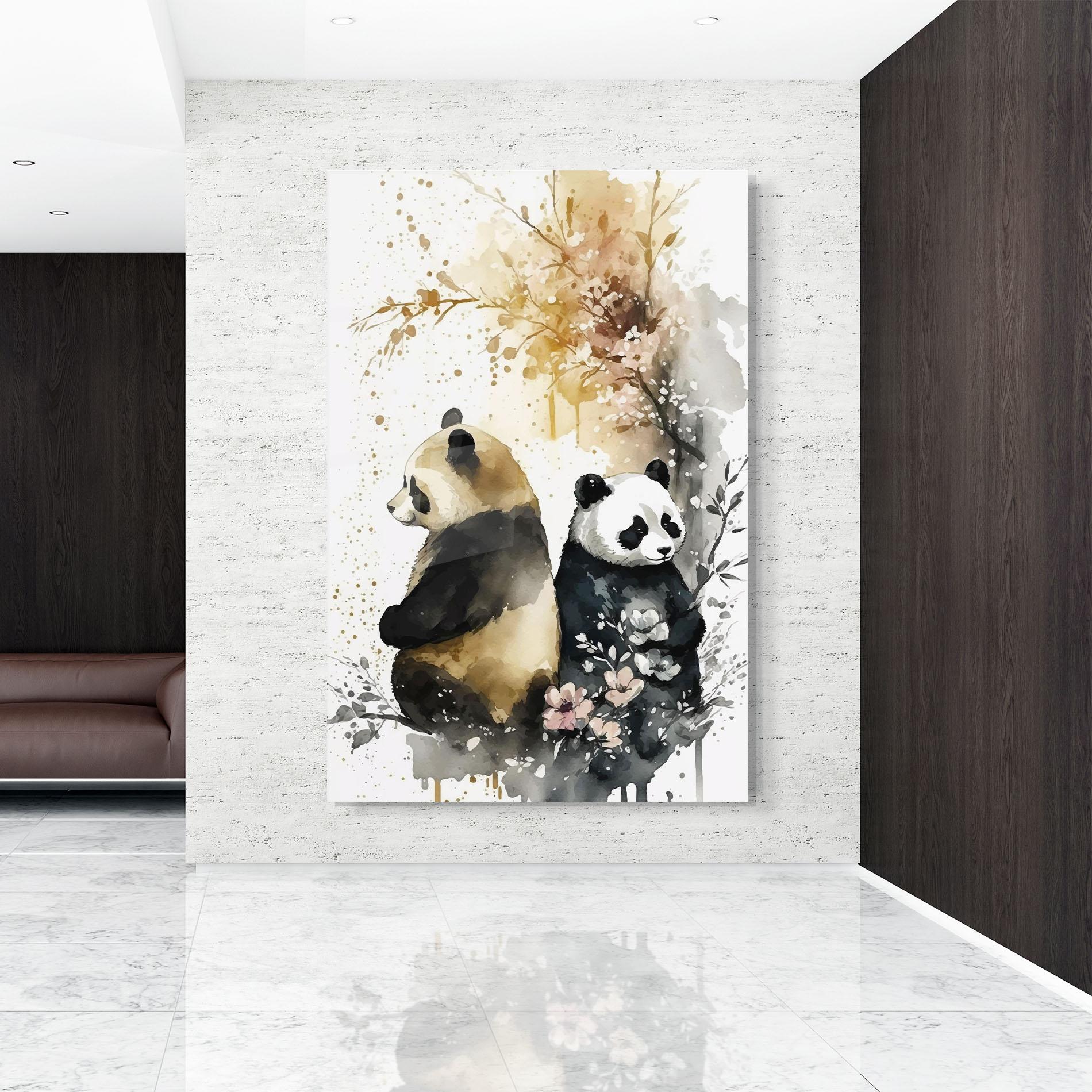 Üvegkép Gold Panda Art mockup 9