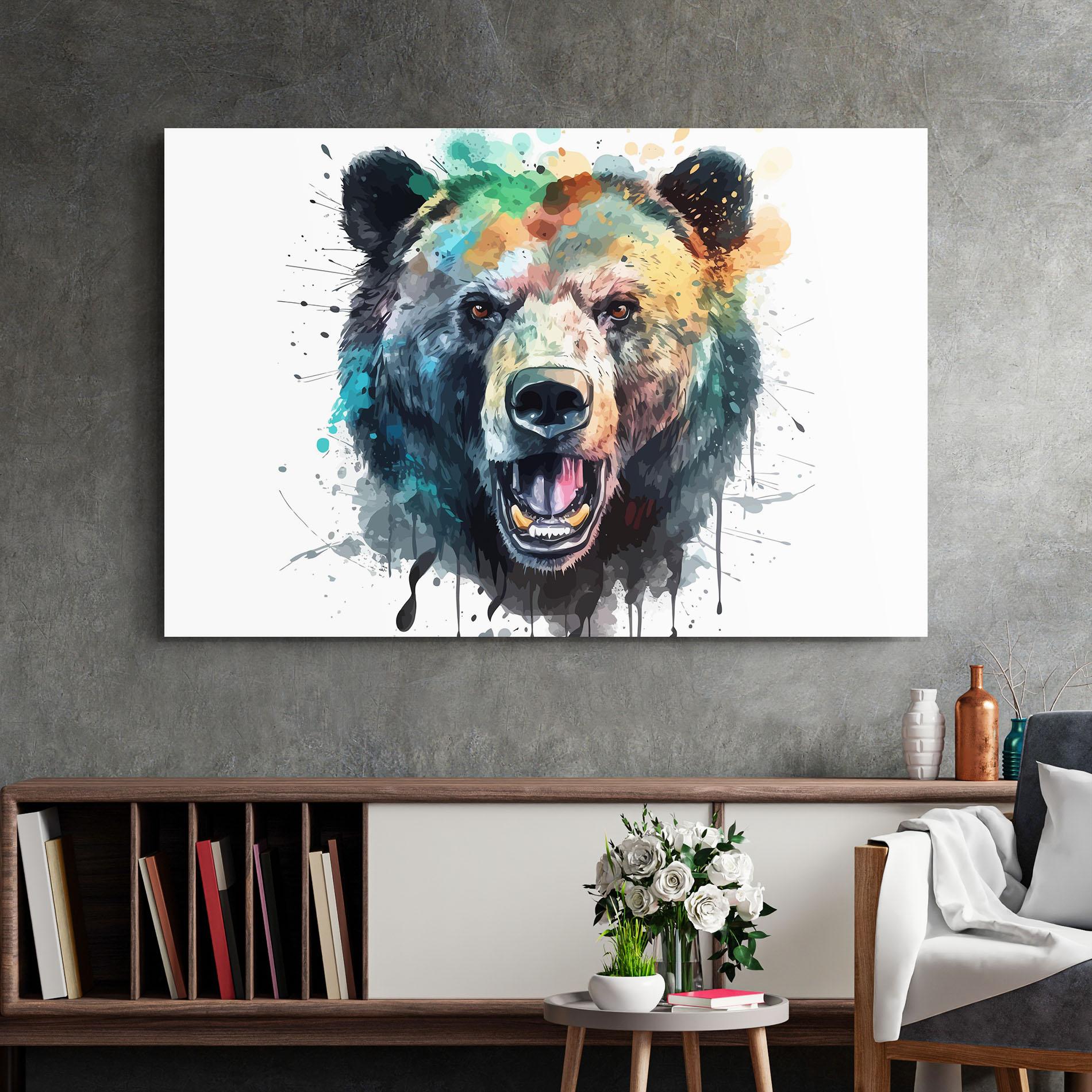 Üvegkép Artistic Bear Head mockup 2