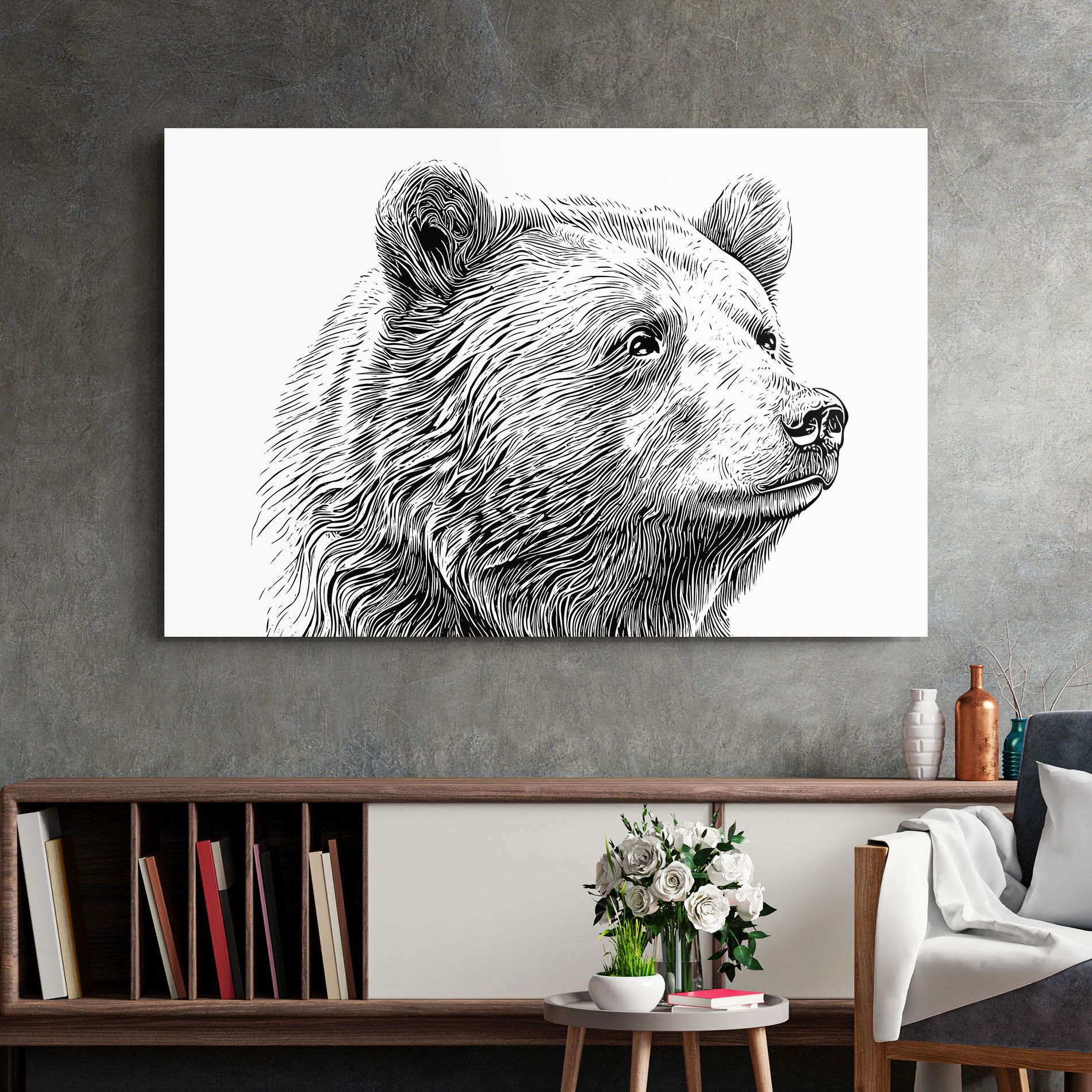 Bear Portrait Line mockup 2
