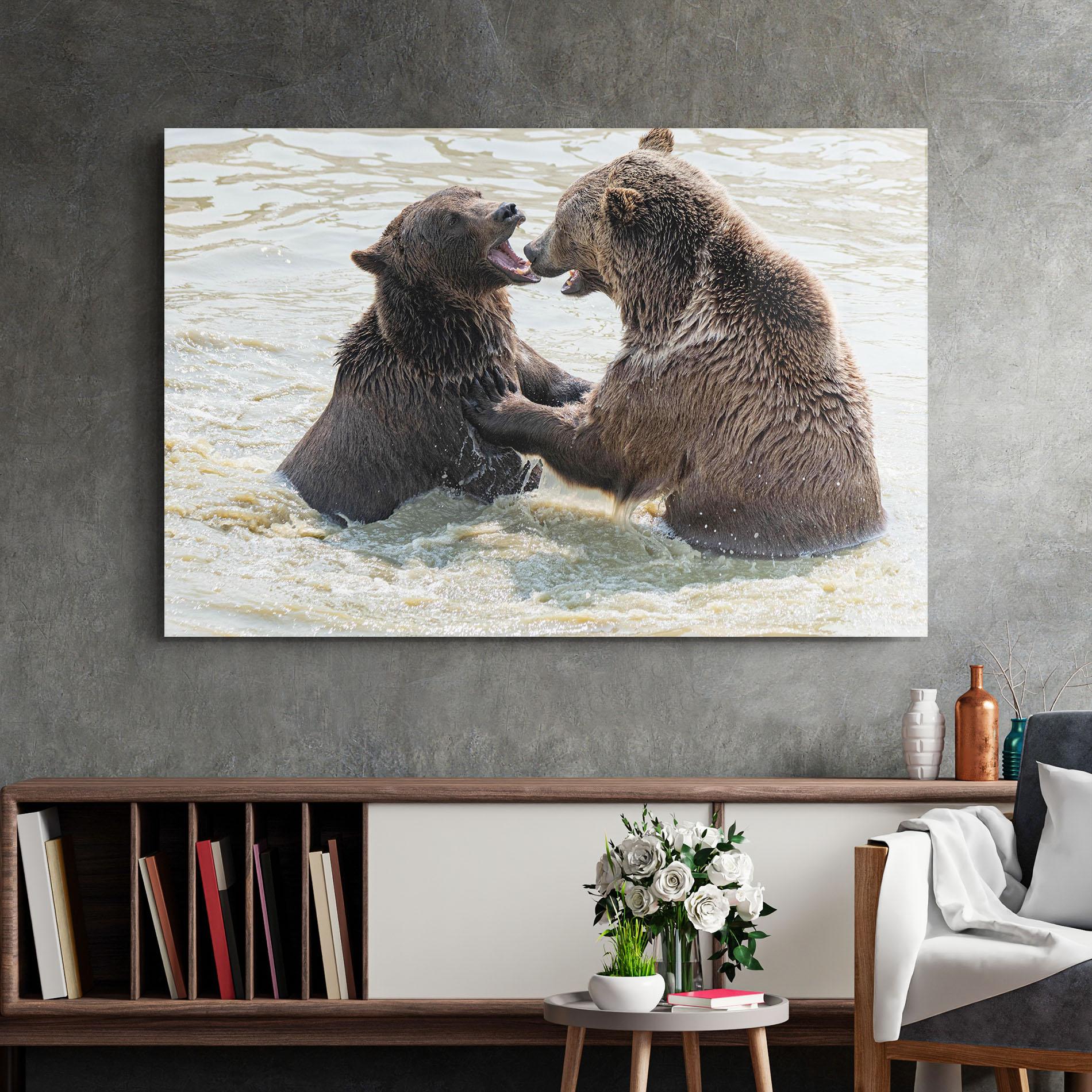 Üvegkép Bears Fighting mockup 2