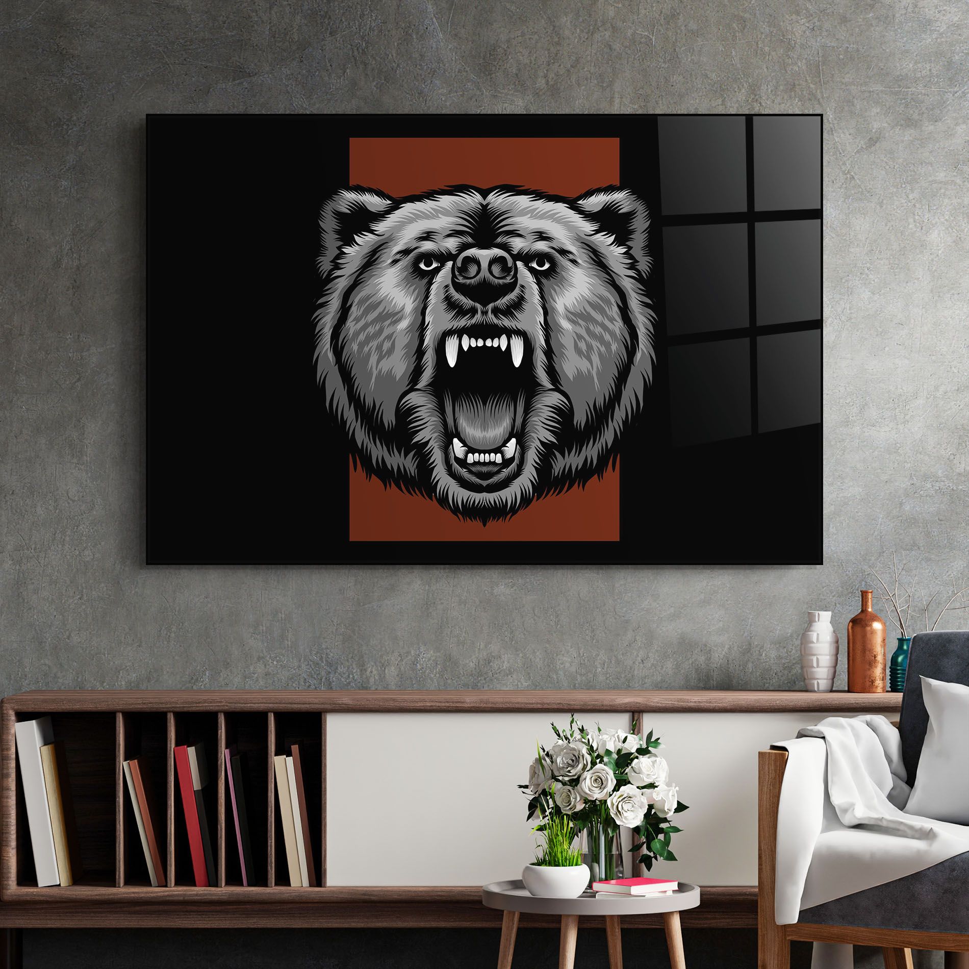 Grey Bear Head mockup 2