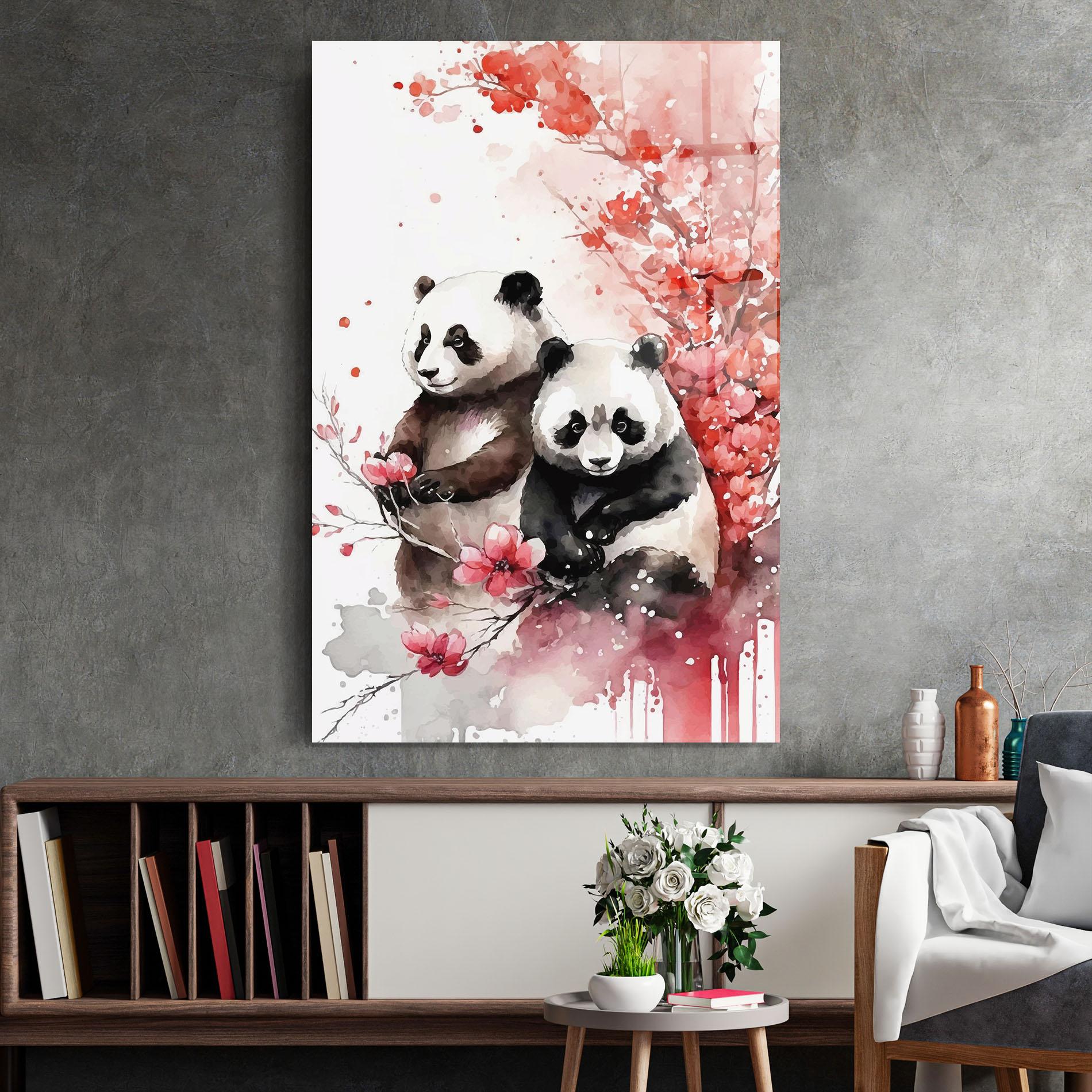 Üvegkép Blossom Panda mockup 2