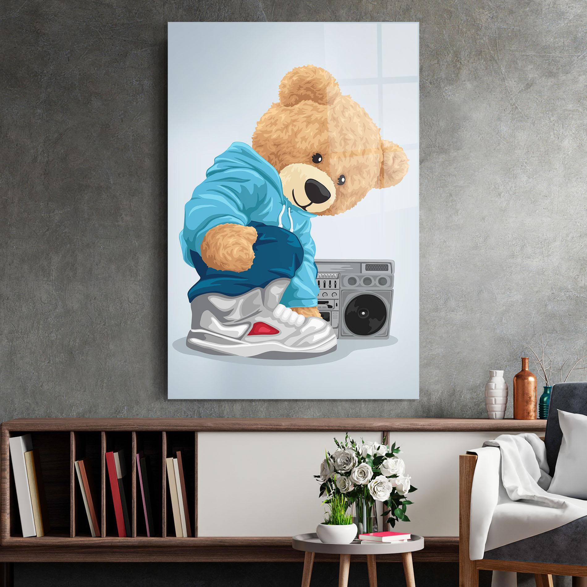 Üvegkép Blue Dressed Bear mockup 2