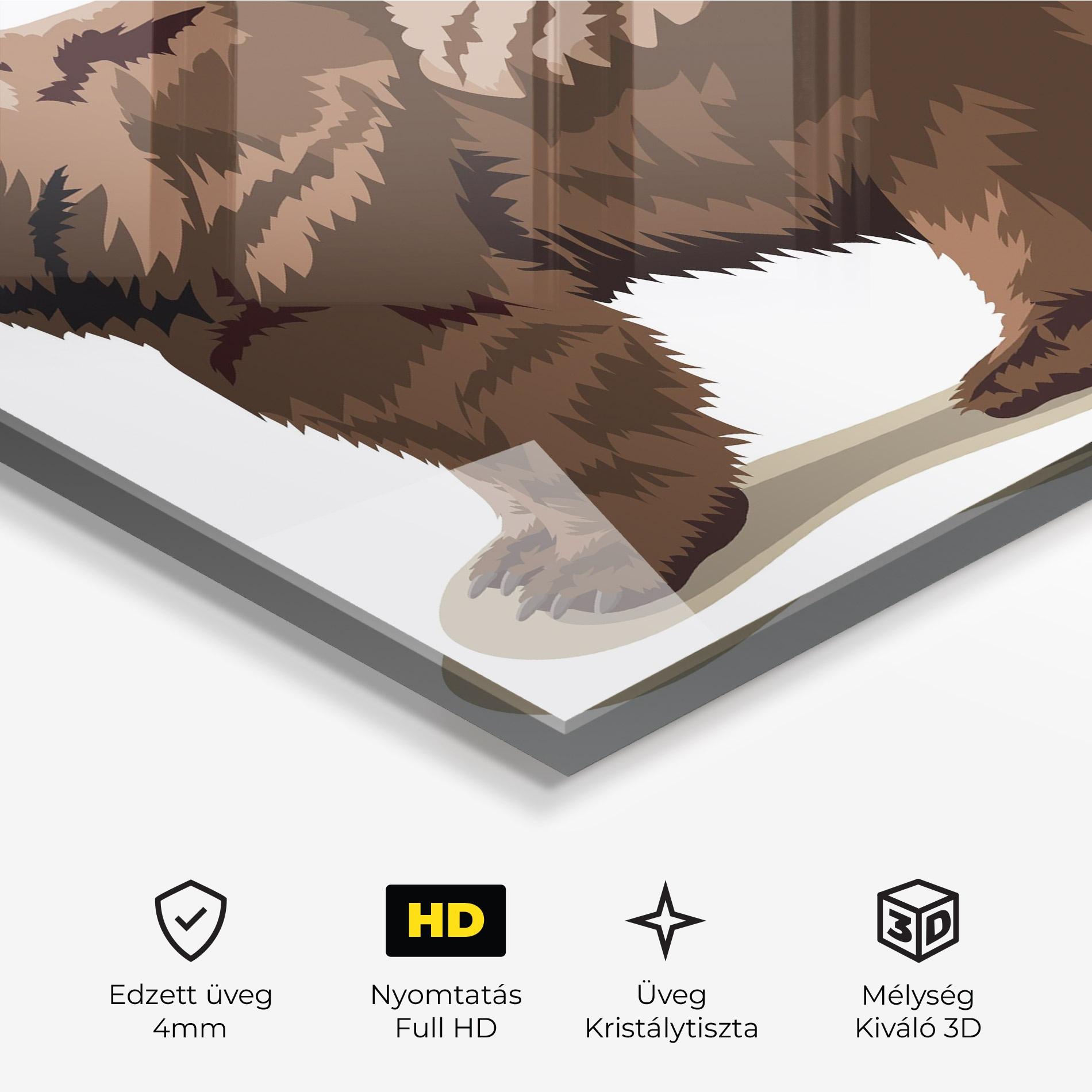 Üvegkép Angry Walking Bear mockup 3