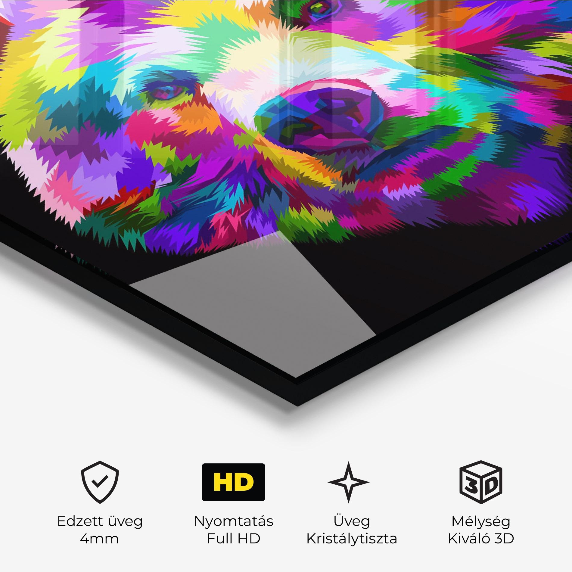 Üvegkép Bear Head Art mockup 3