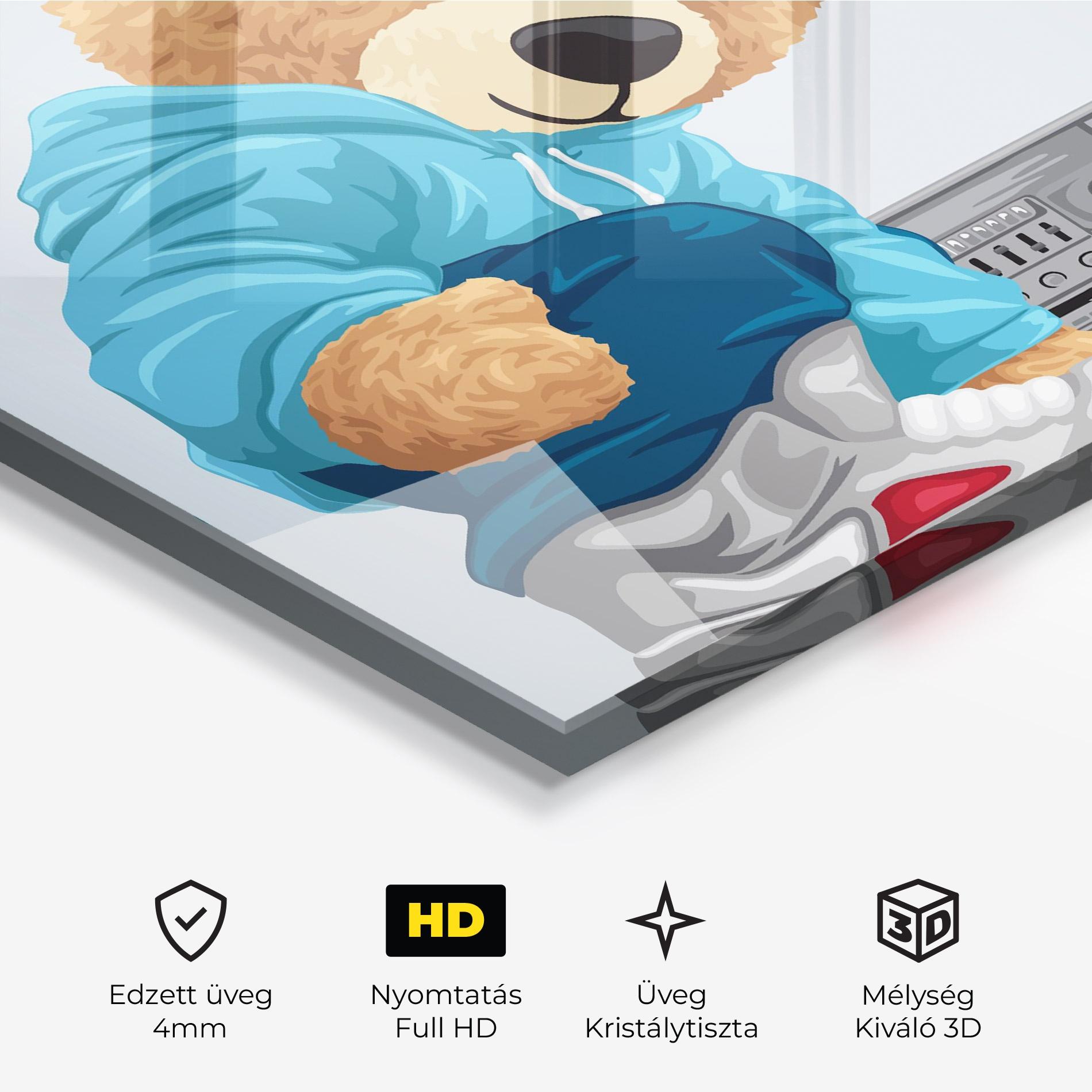 Üvegkép Blue Dressed Bear mockup 3