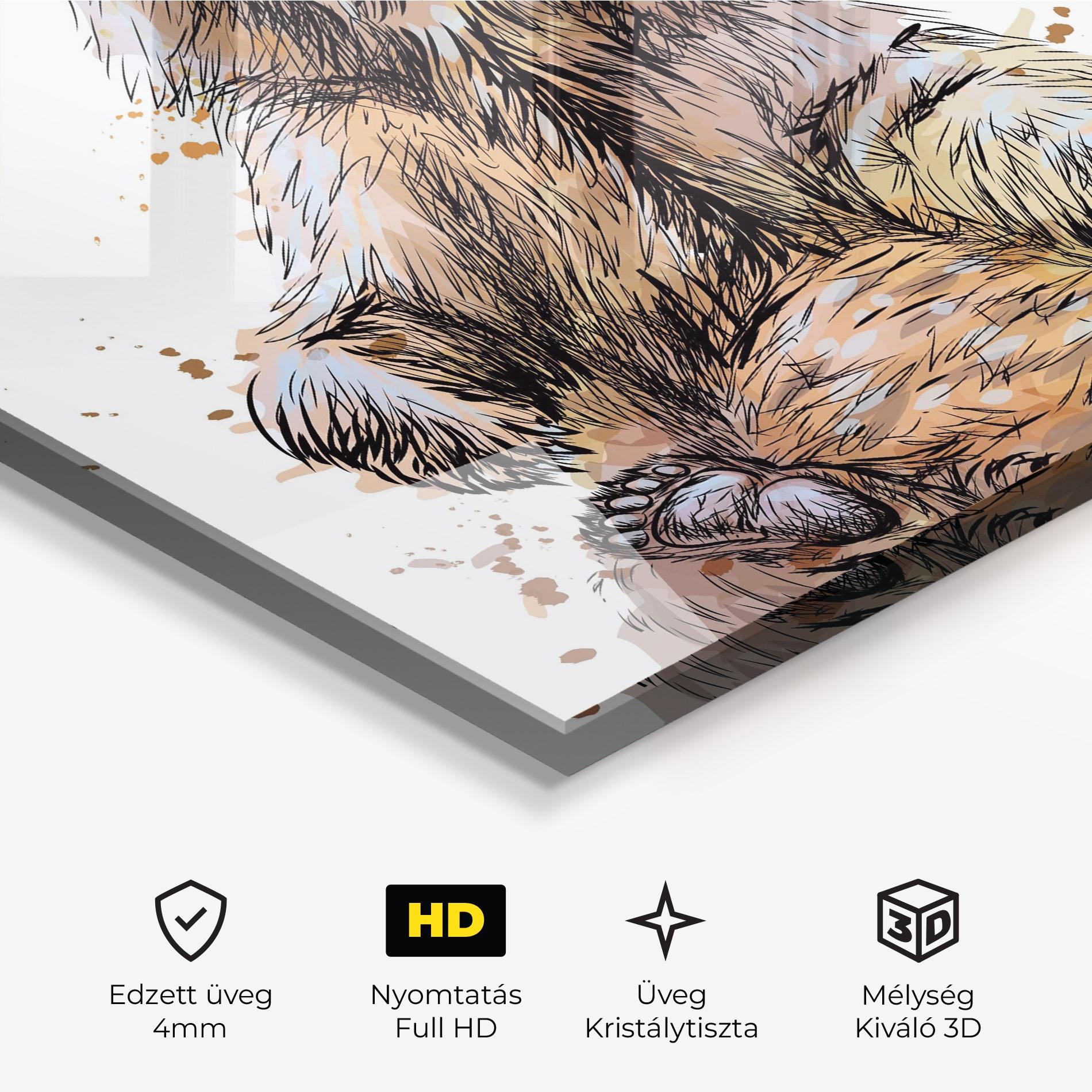 Üvegkép Butterfly Bear mockup 3