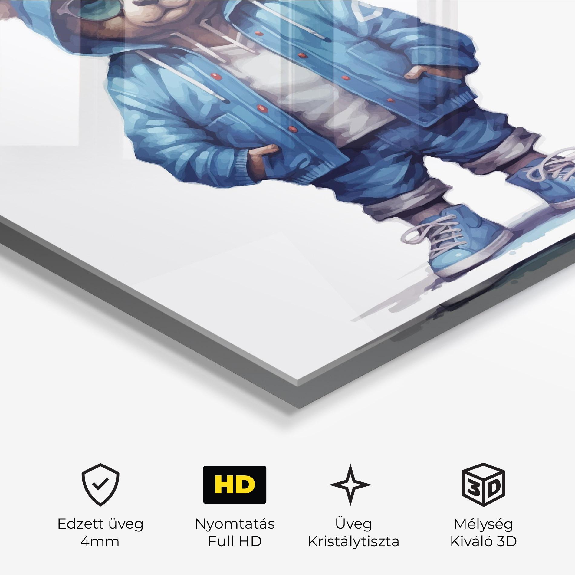 Üvegkép Cool Bear mockup 3