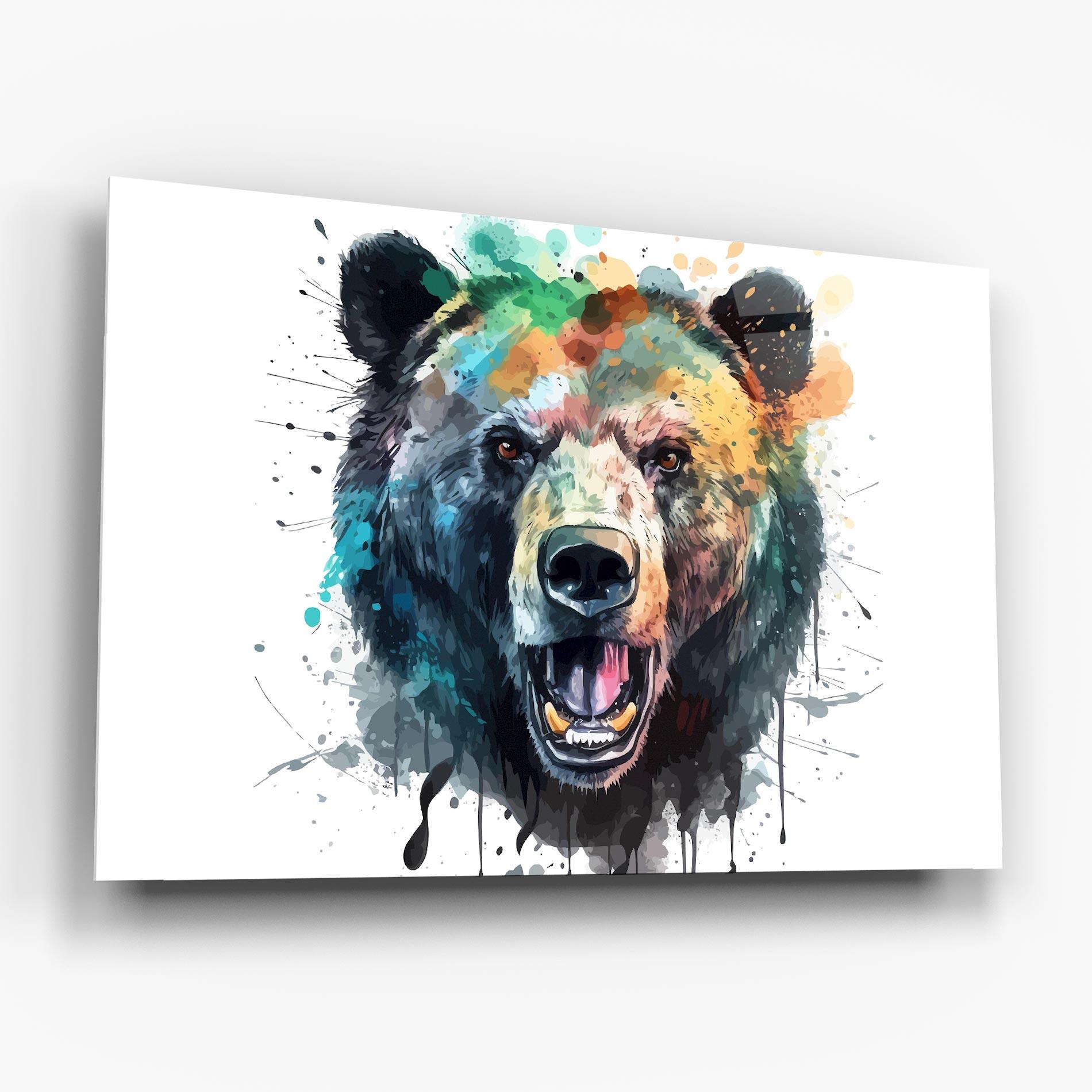 Üvegkép Artistic Bear Head mockup 6