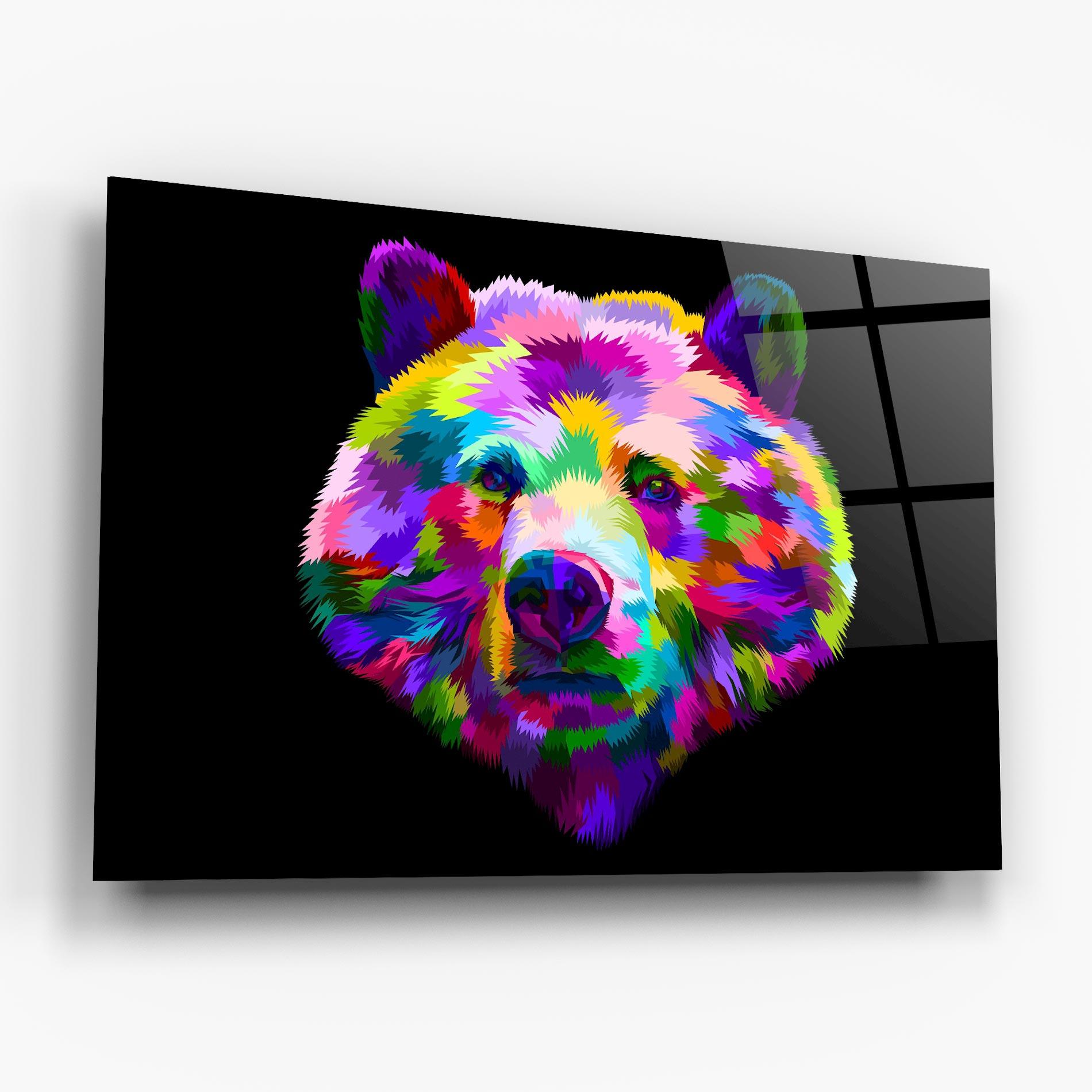 Üvegkép Bear Head Art mockup 6