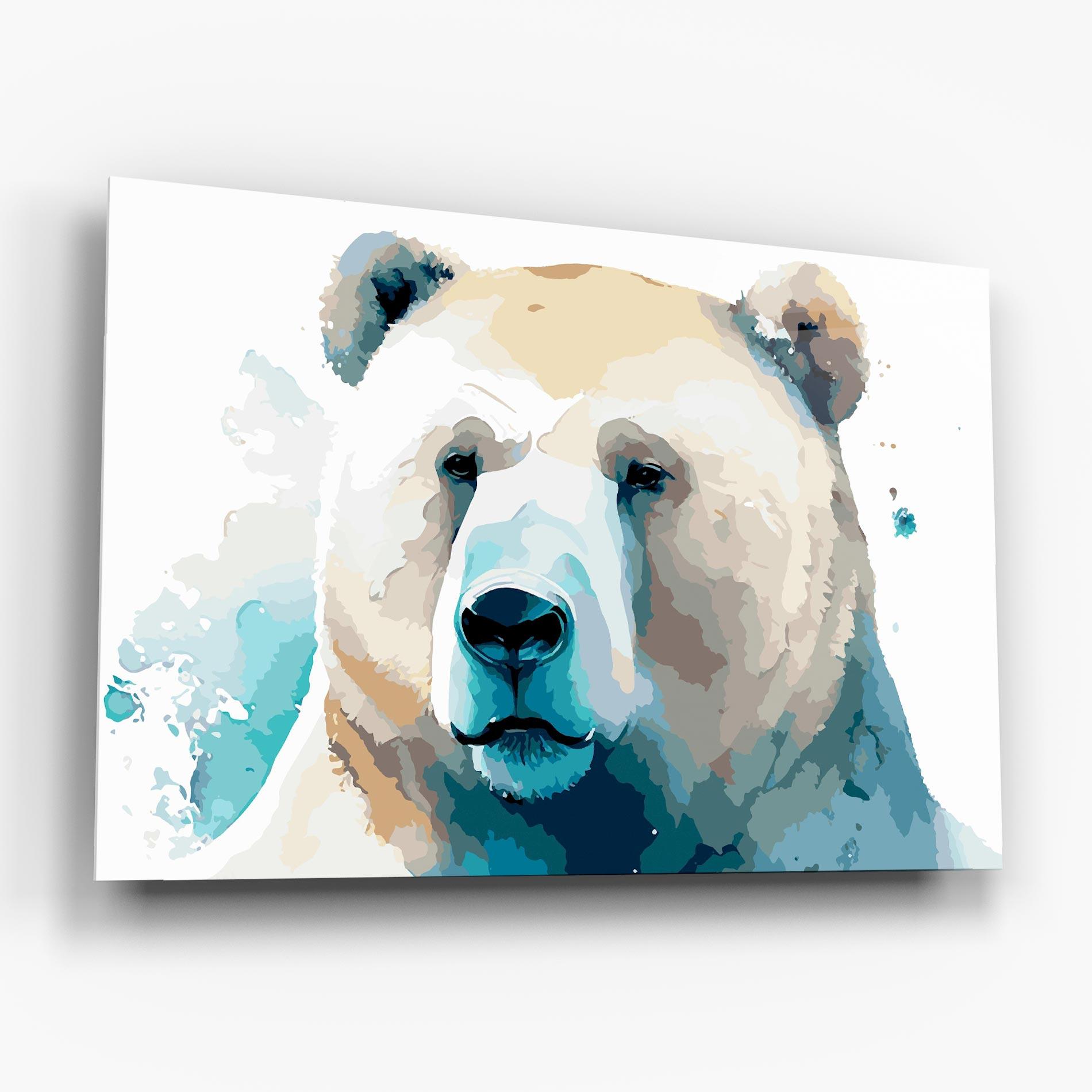Üvegkép Big Watercolor Bear mockup 6