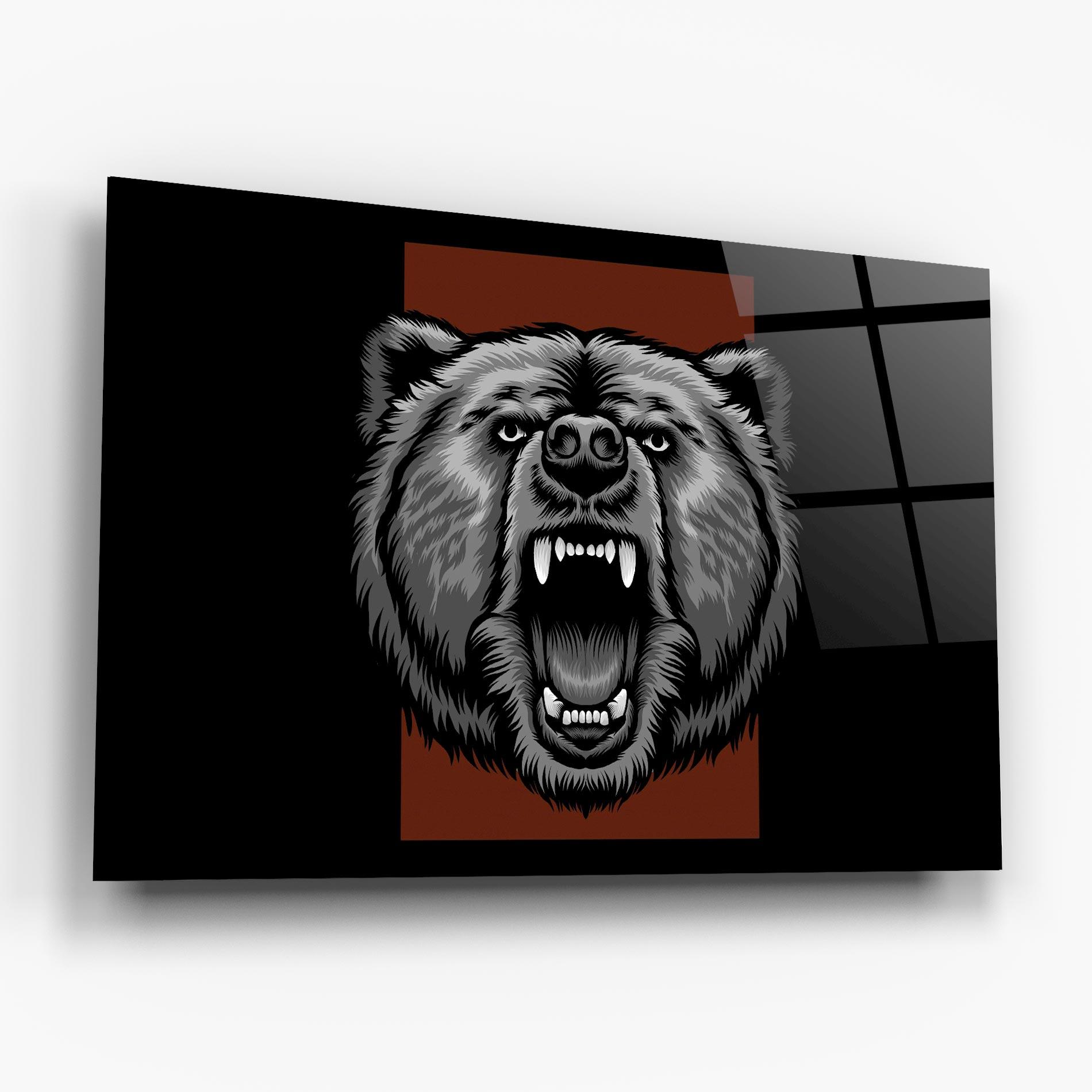 Üvegkép Grey Bear Head mockup 6