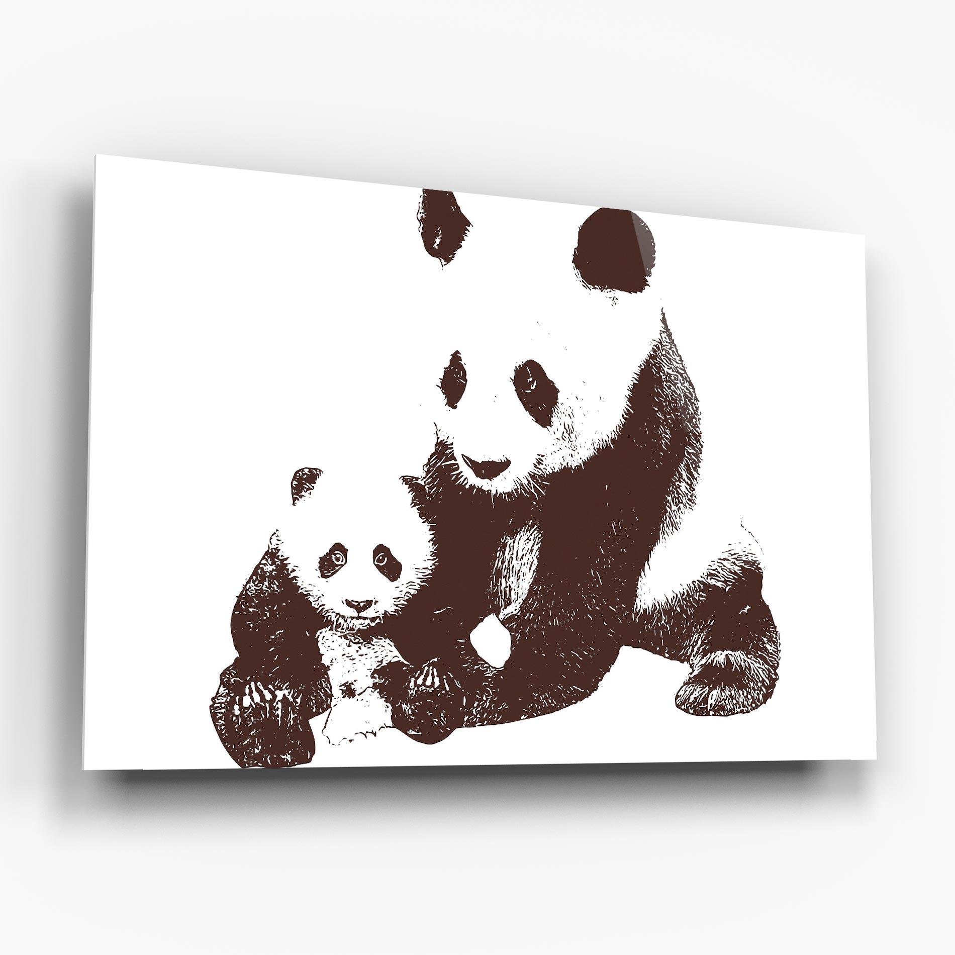 Üvegkép Panda Art Family mockup 6