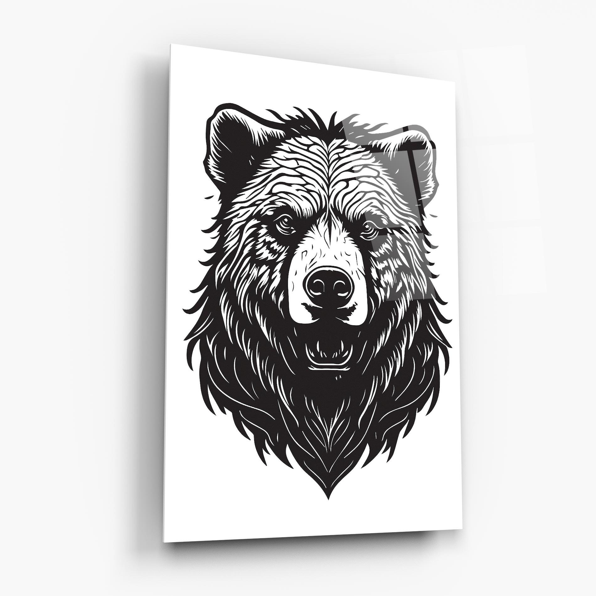 Üvegkép Bear Black Head mockup 6