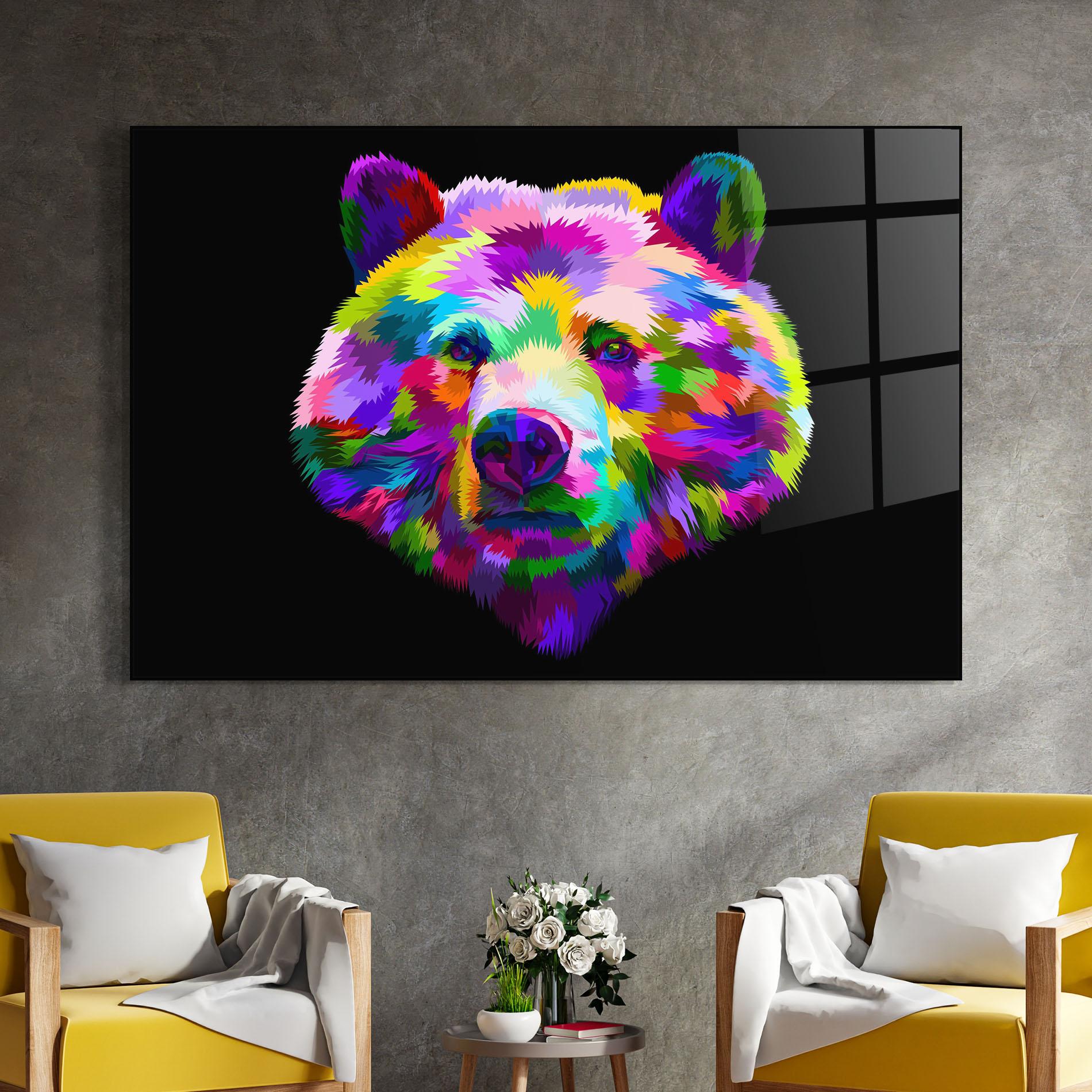 Üvegkép Bear Head Art mockup 4