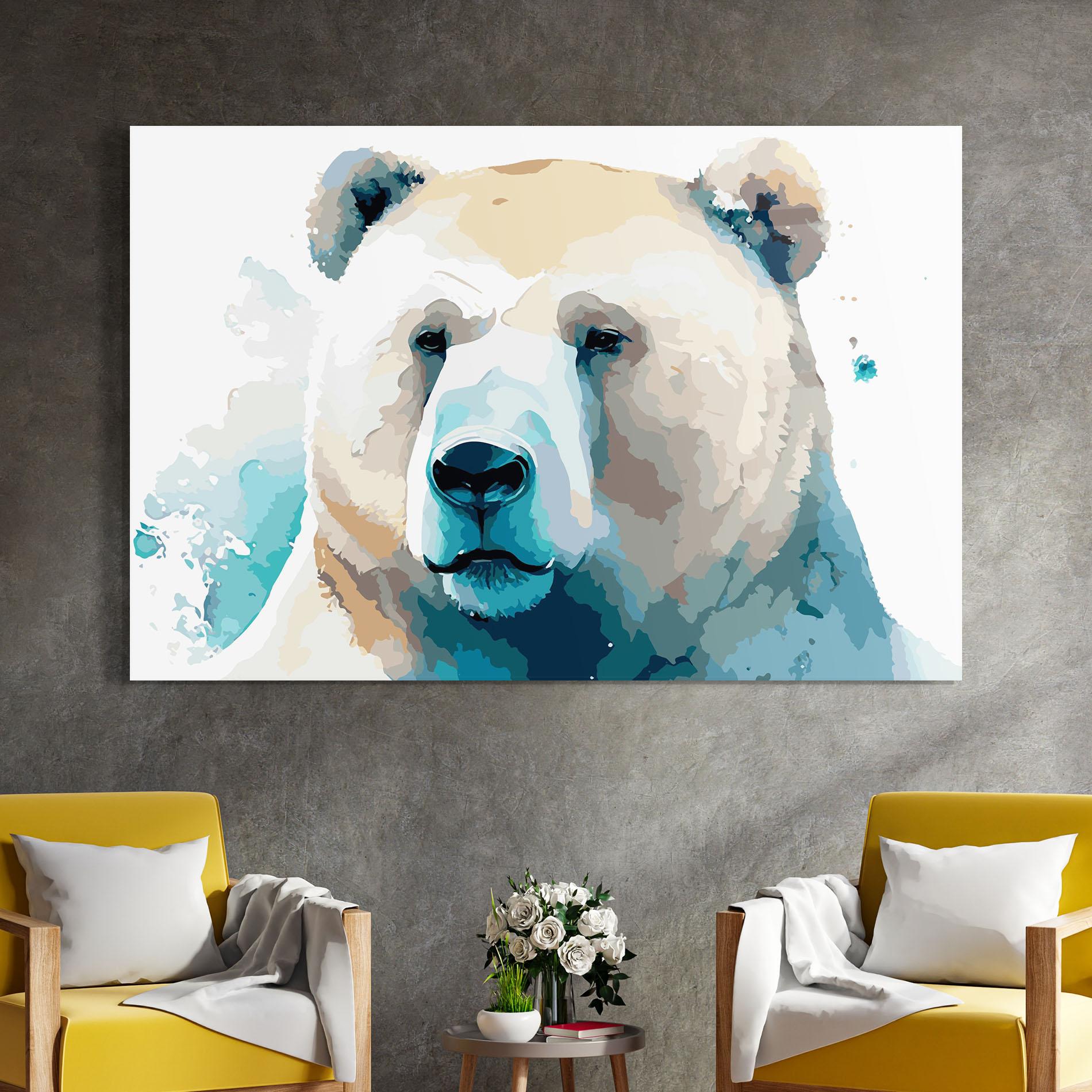 Üvegkép Big Watercolor Bear mockup 4