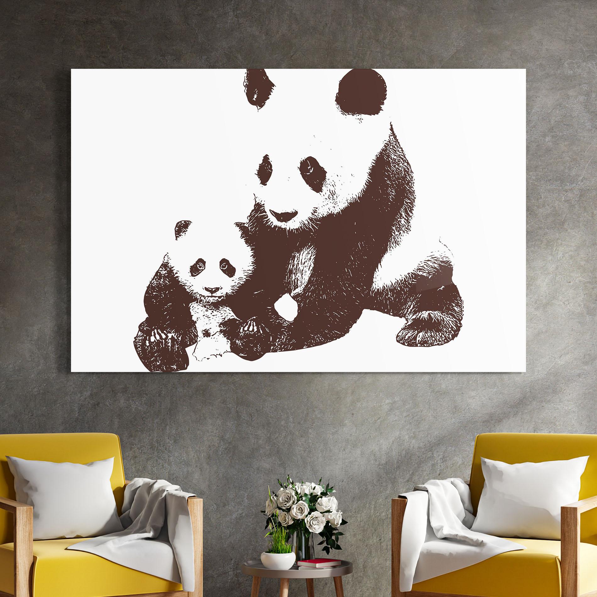 Üvegkép Panda Art Family mockup 4