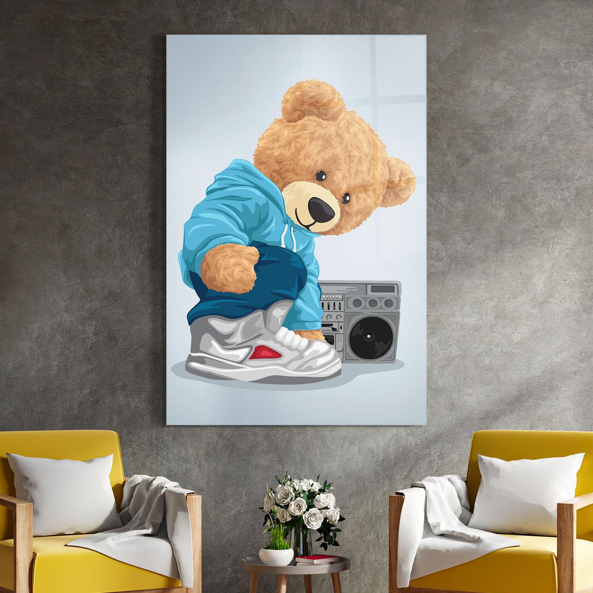 Üvegkép Blue Dressed Bear mockup 4