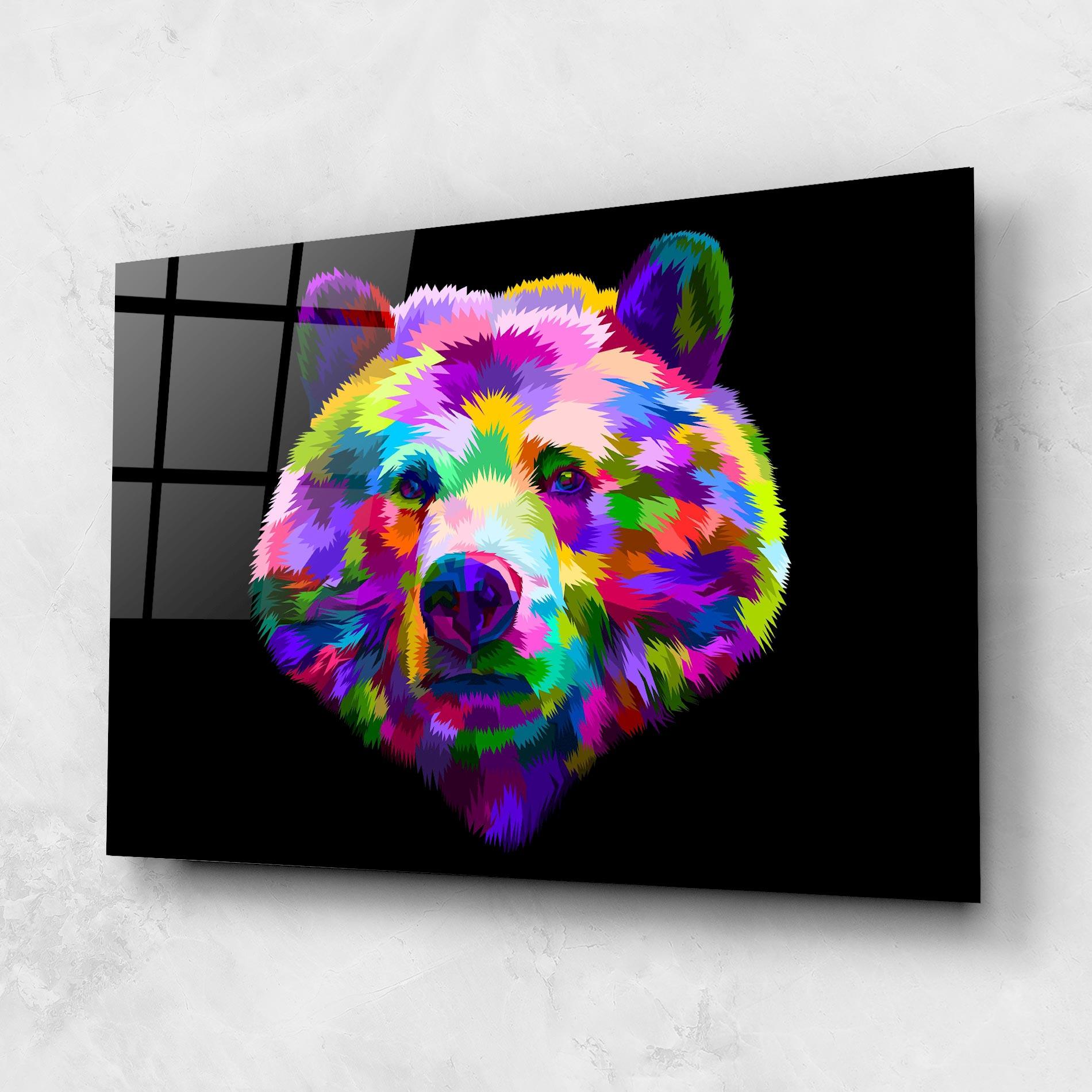 Üvegkép Bear Head Art mockup 1
