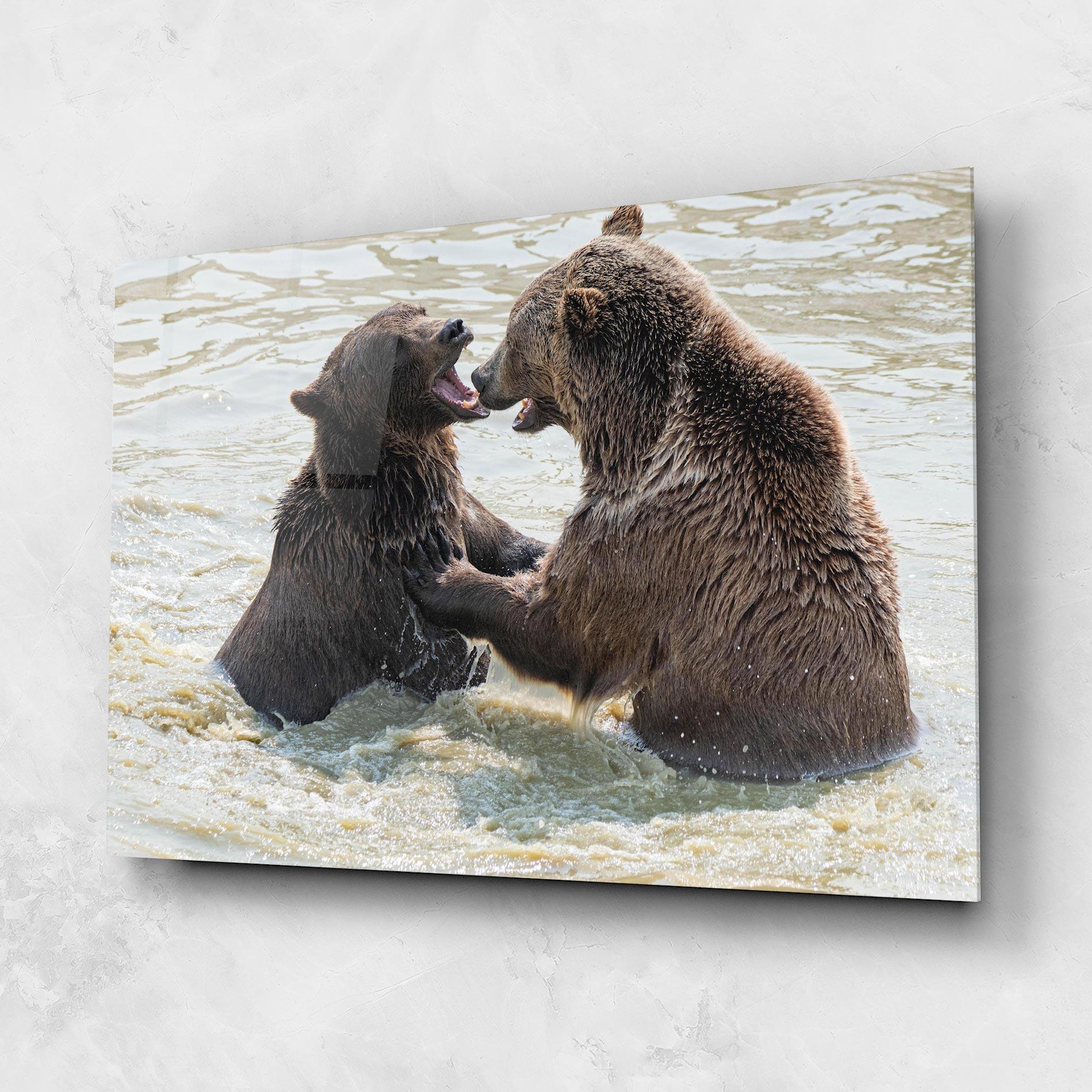 Üvegkép Bears Fighting mockup 1