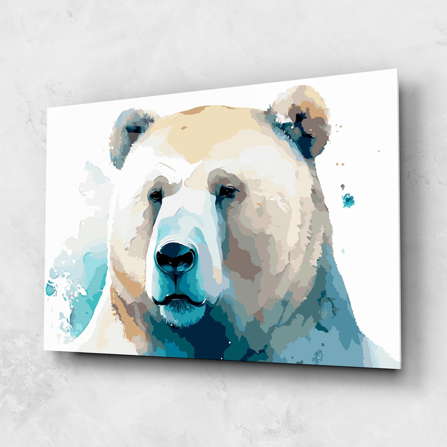 Üvegkép Big Watercolor Bear mockup 1