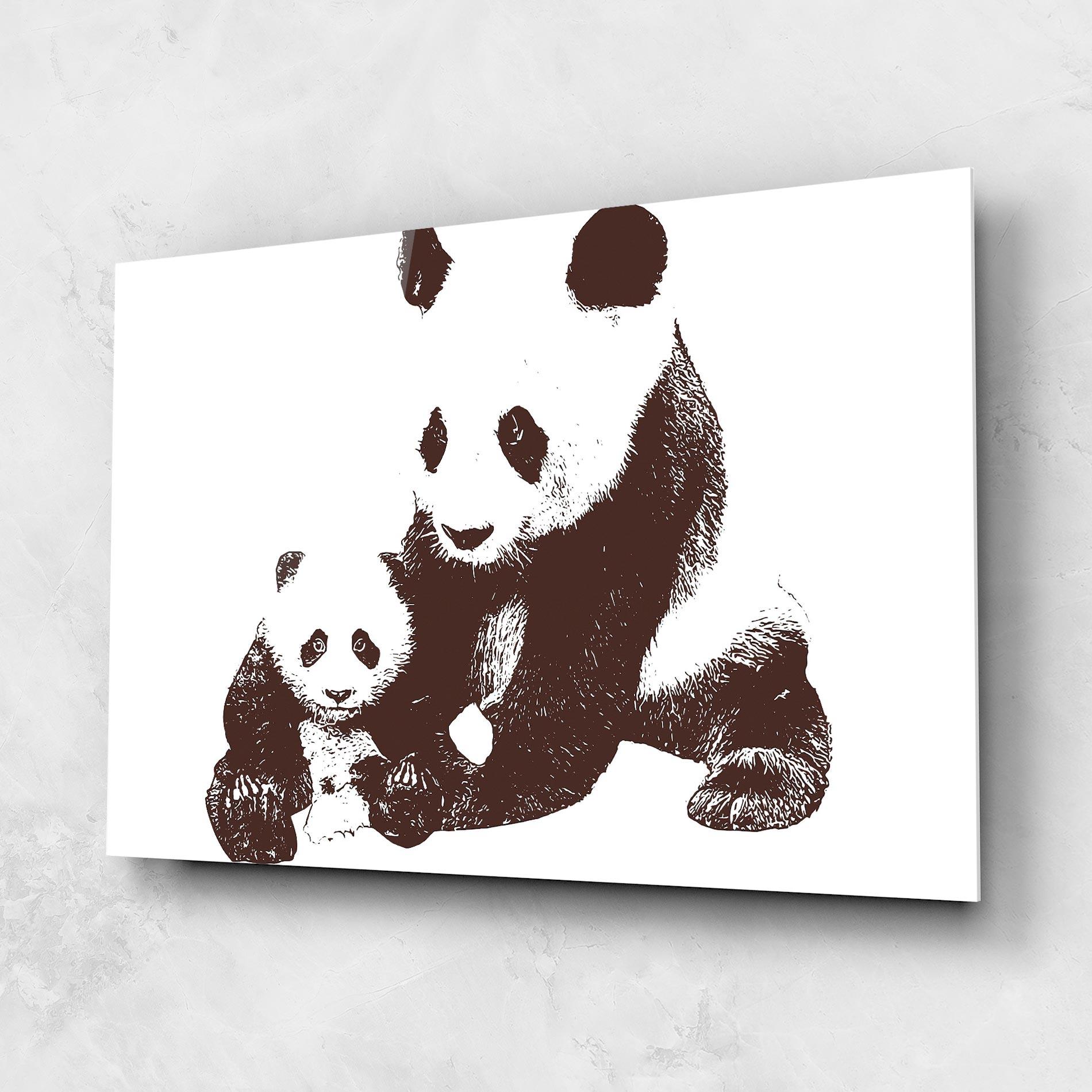 Üvegkép Panda Art Family mockup 1