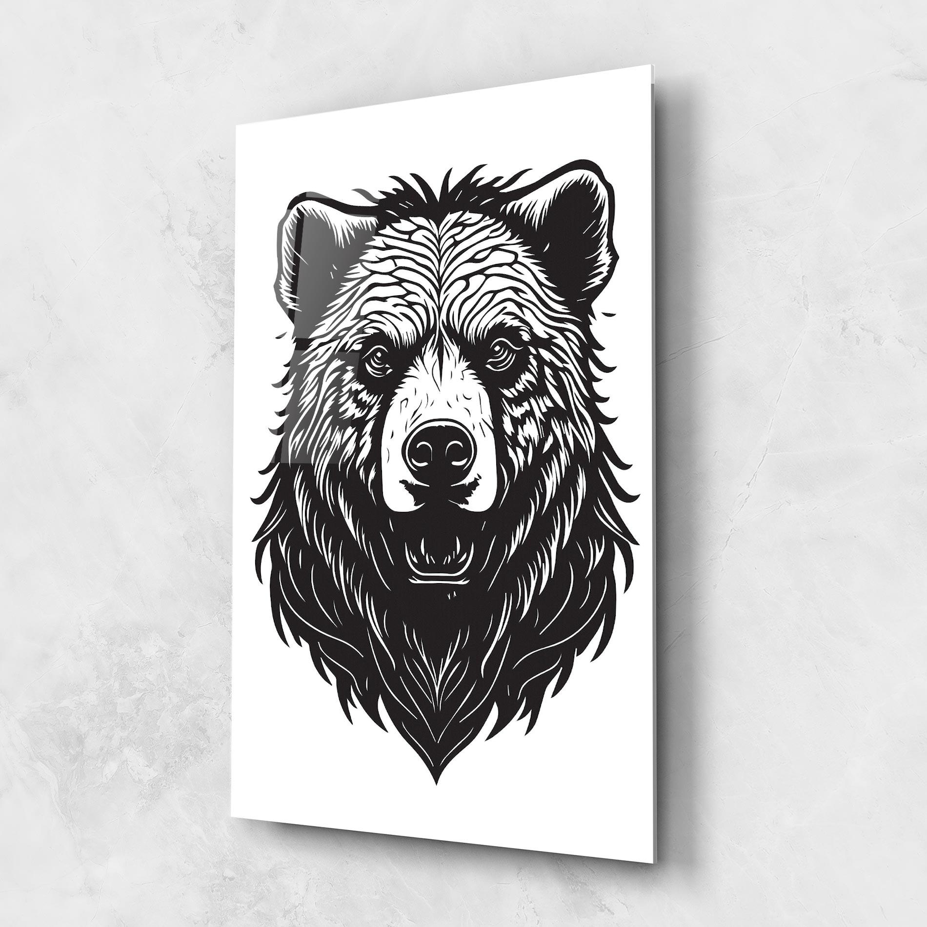 Üvegkép Bear Black Head mockup 1