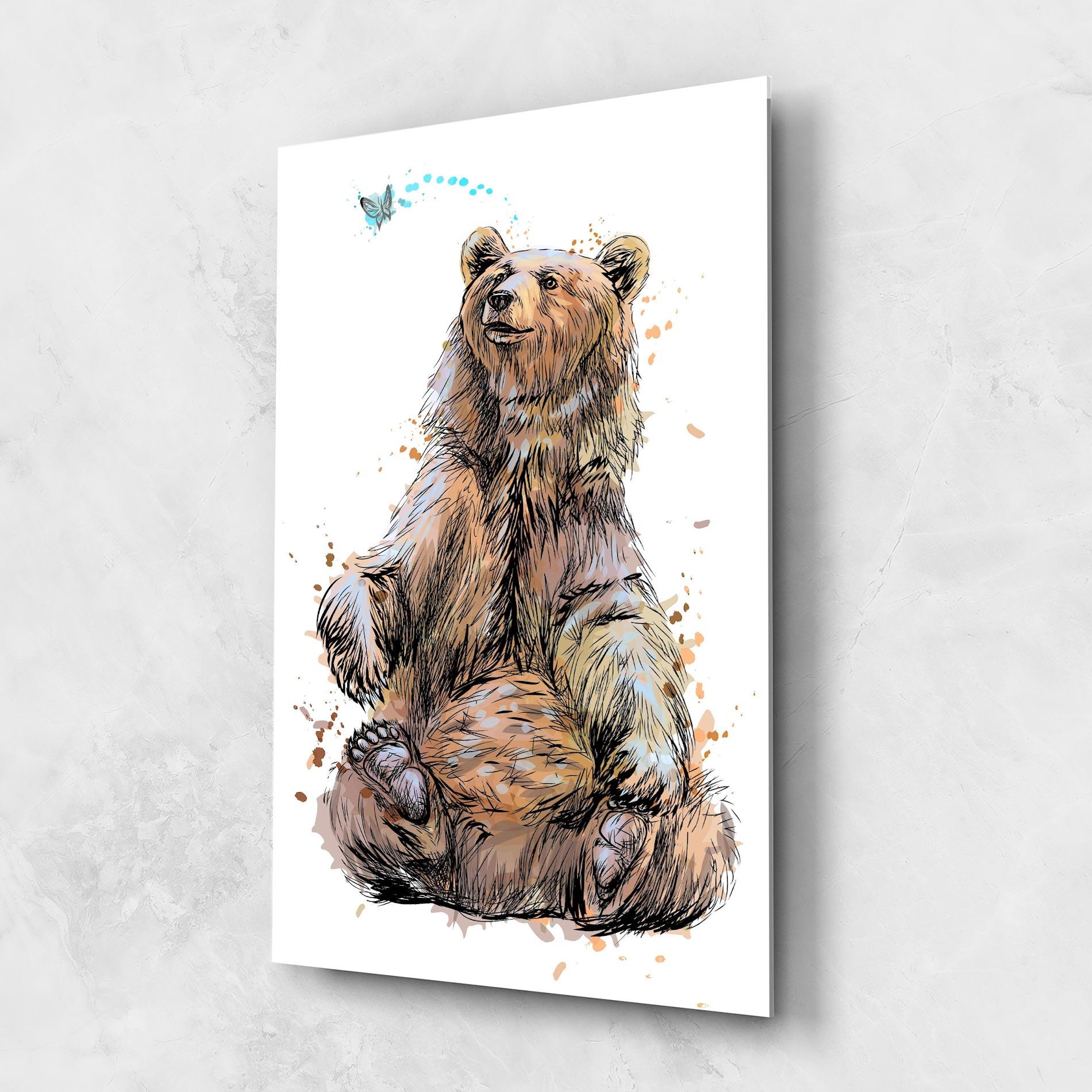 Üvegkép Butterfly Bear mockup 1