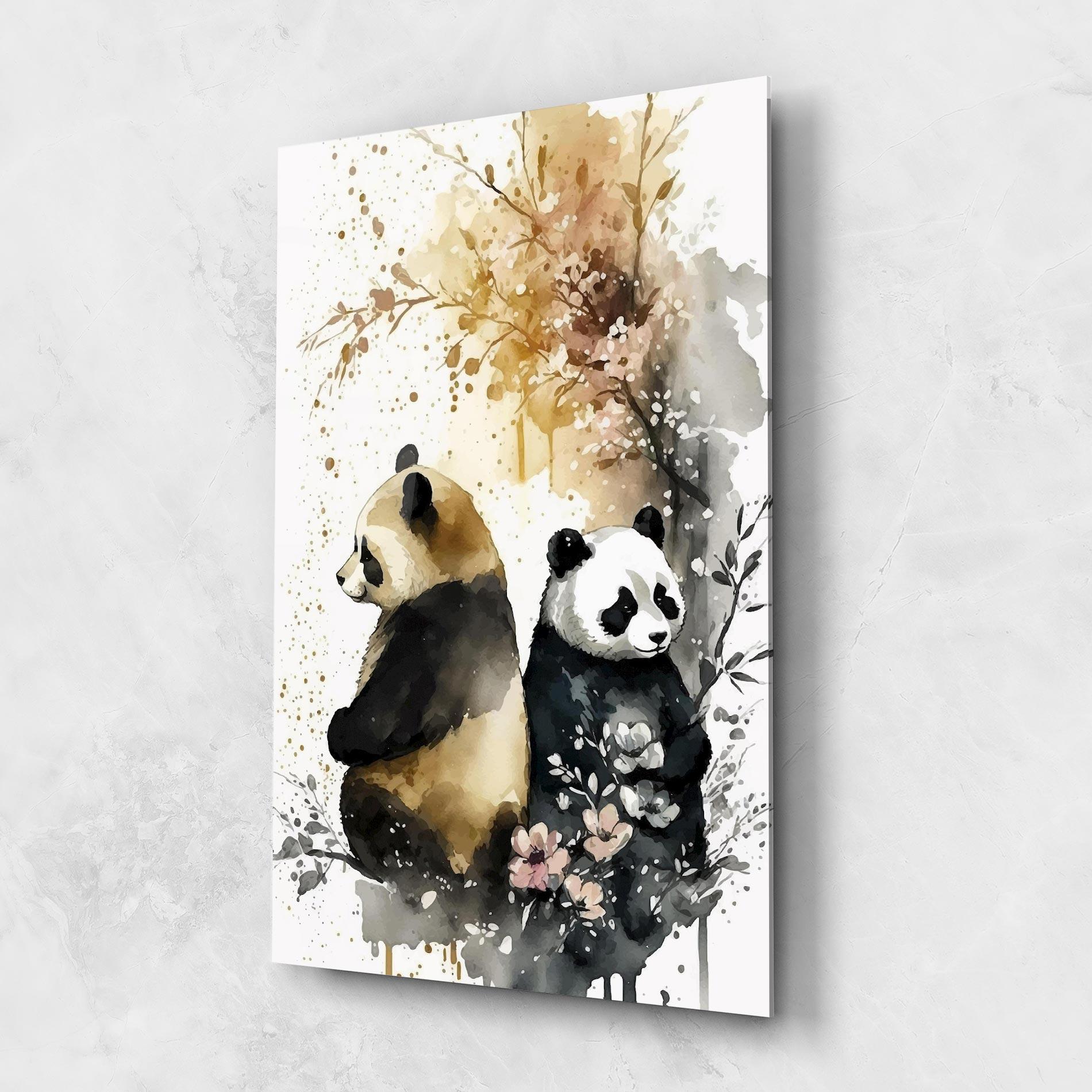 Üvegkép Gold Panda Art mockup 1