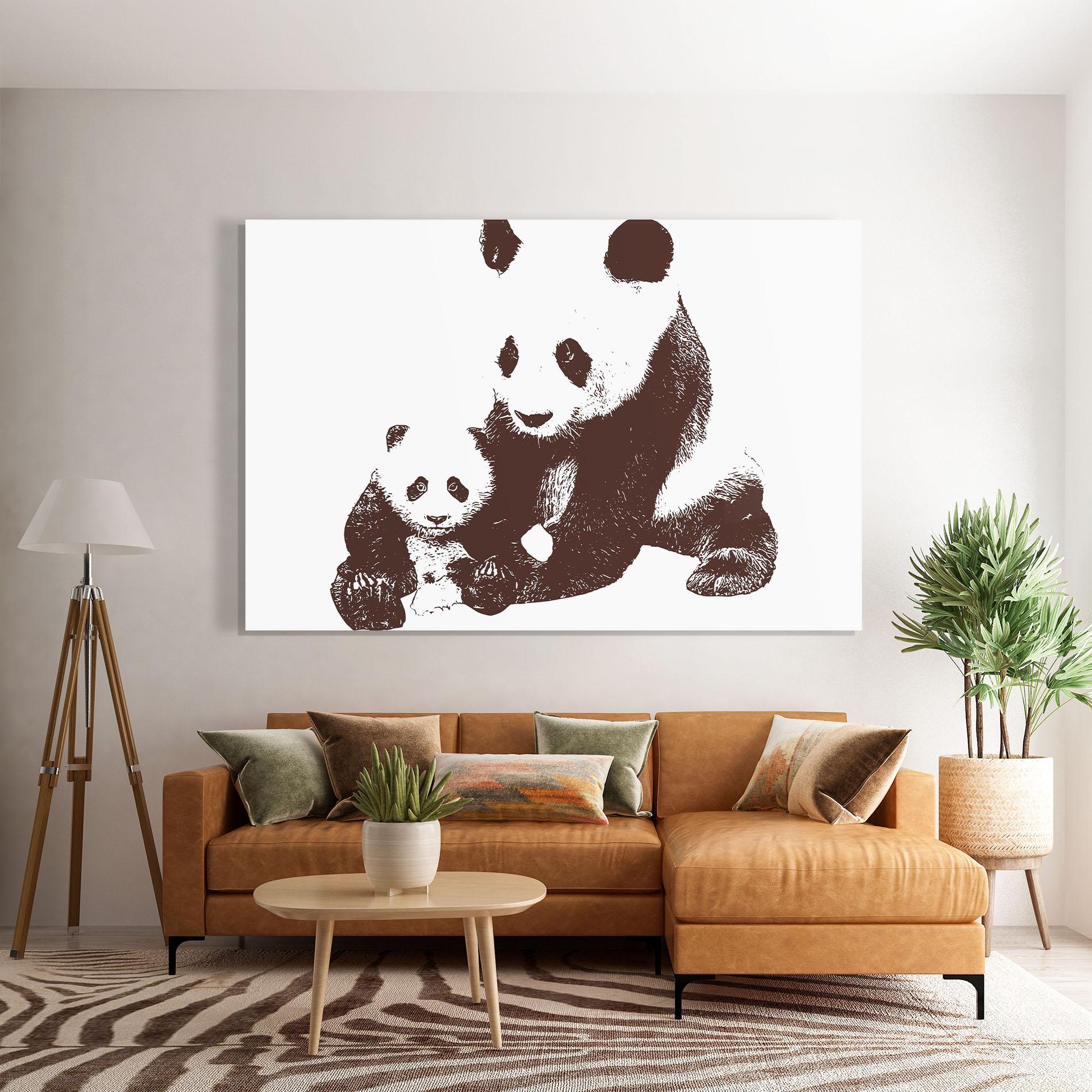 Üvegkép Panda Art Family mockup 7